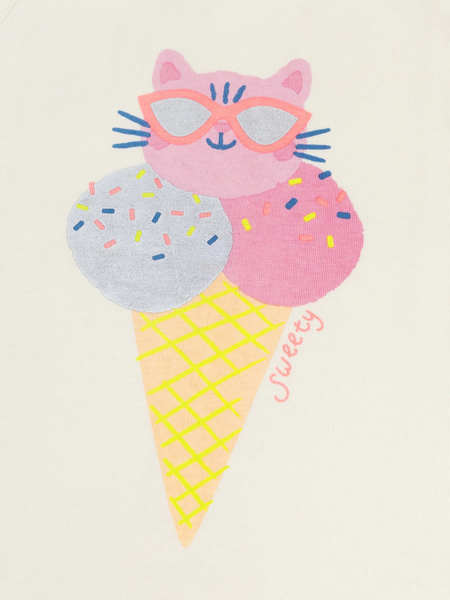 Pigiama senza maniche con stampa "Gatto Gelato" per ragazze - Image 3