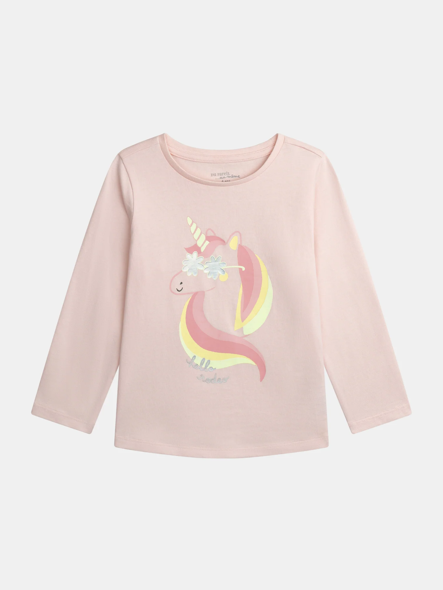 Pyjama long phosphorescent  rose poudré à motif licorne pour enfant fille - Image 5