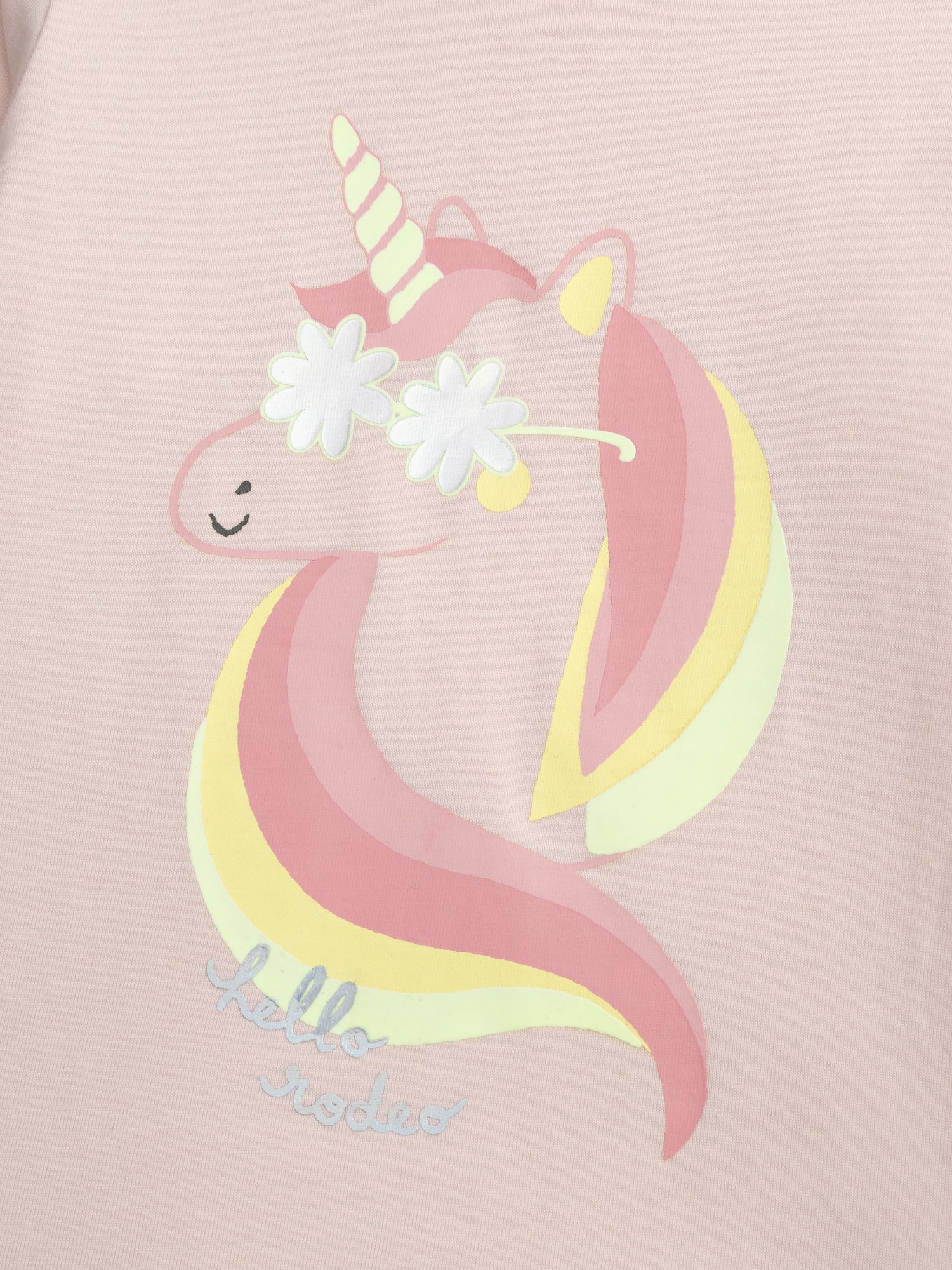 Pyjama long phosphorescent  rose poudré à motif licorne pour enfant fille - Image 6