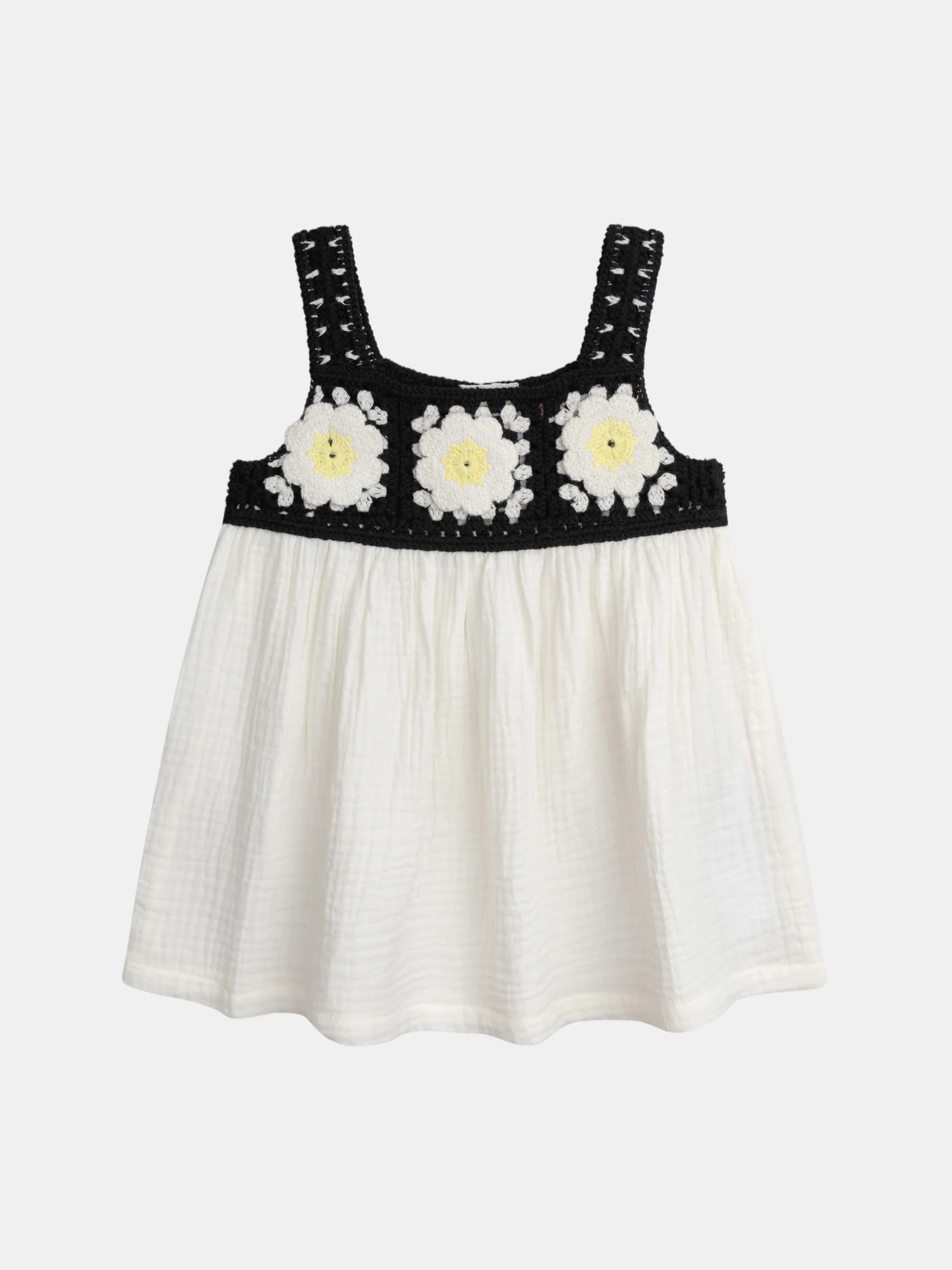 Robe bicolore en crochet pour bébé fille