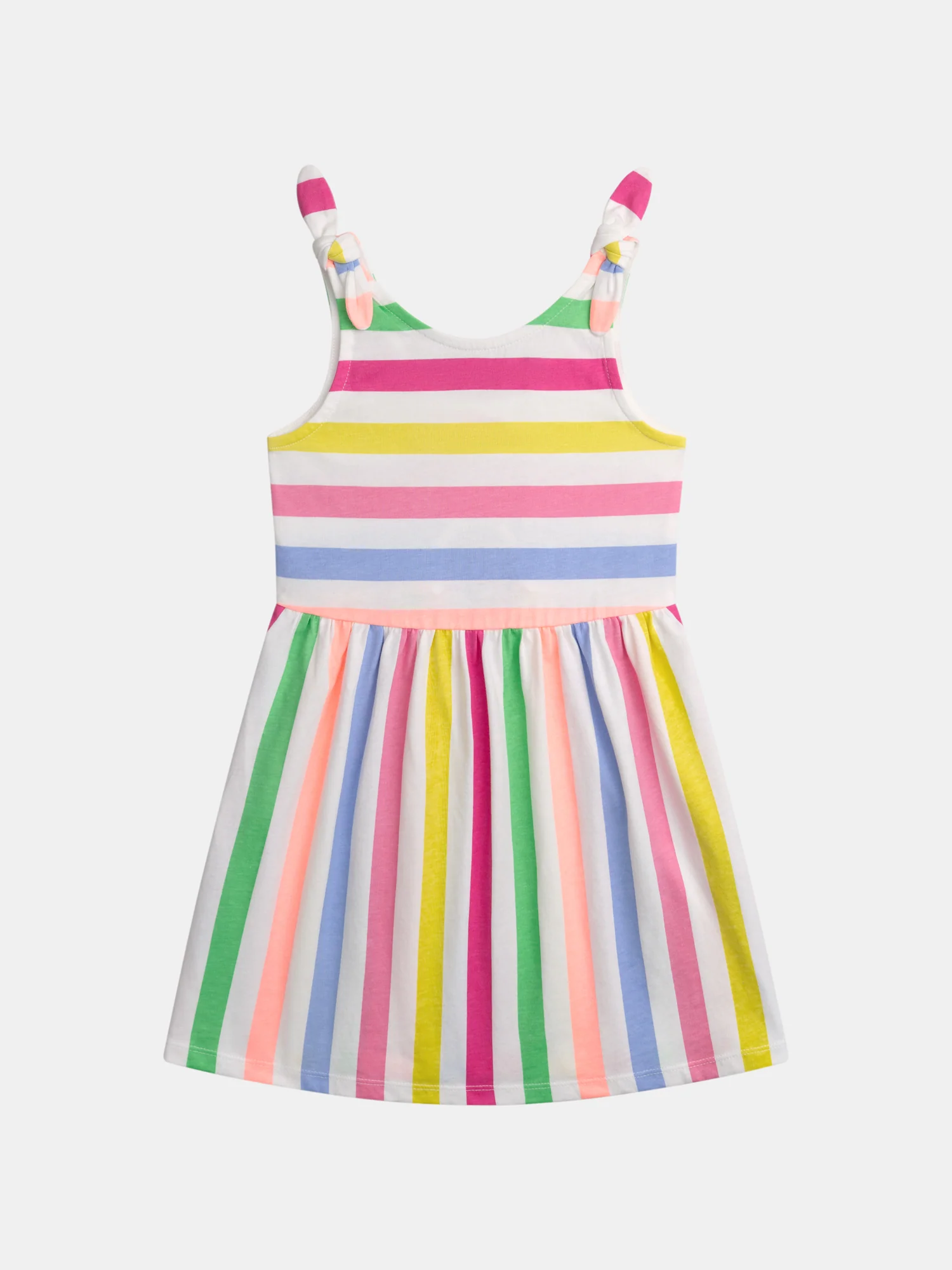 Abito con spalline e righe multicolori per ragazze