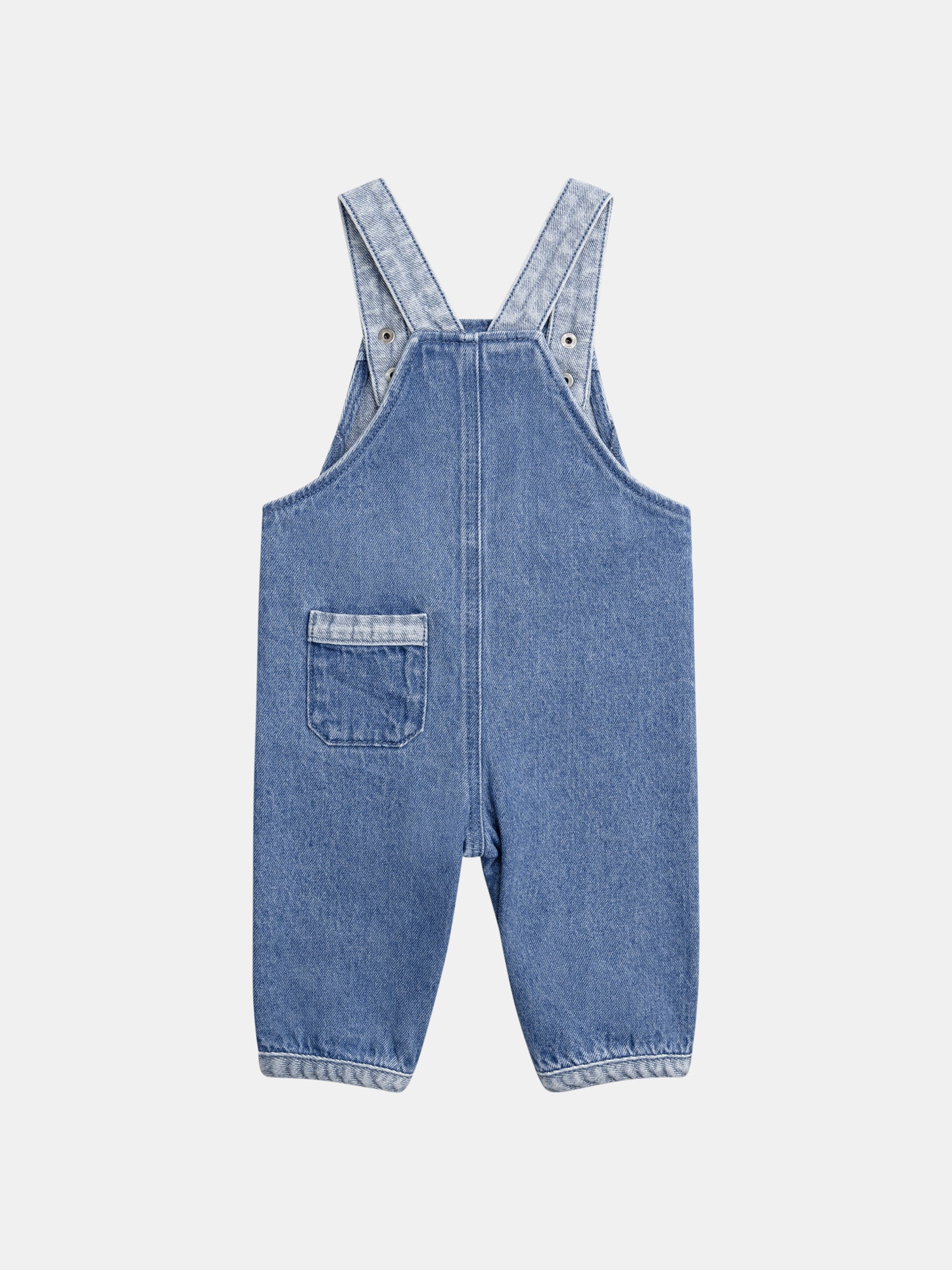 Salopette blu bicolore con motivo di mela per bambino - Image 7