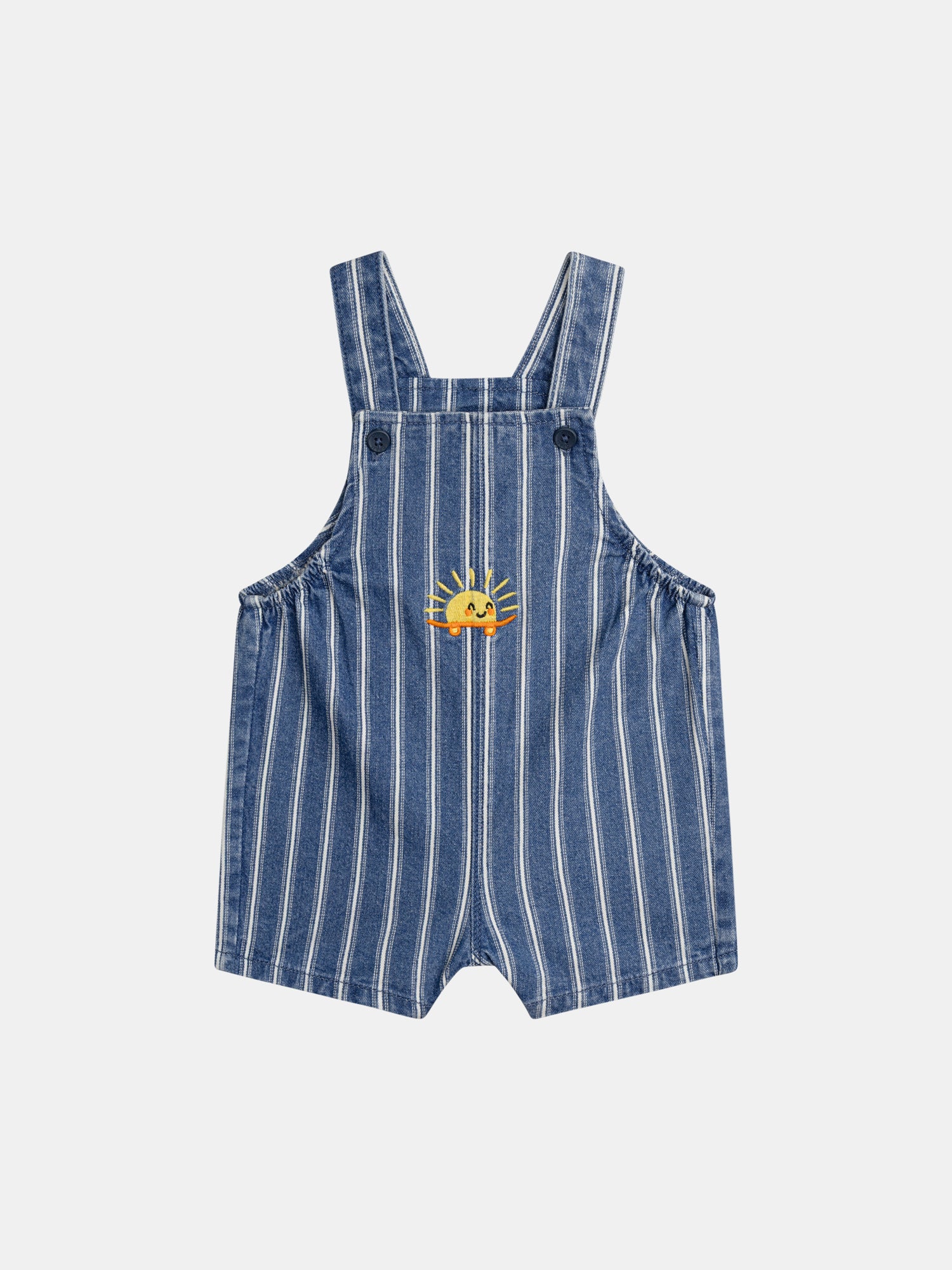 "Baloon" salopette corta in denim a righe per bambino