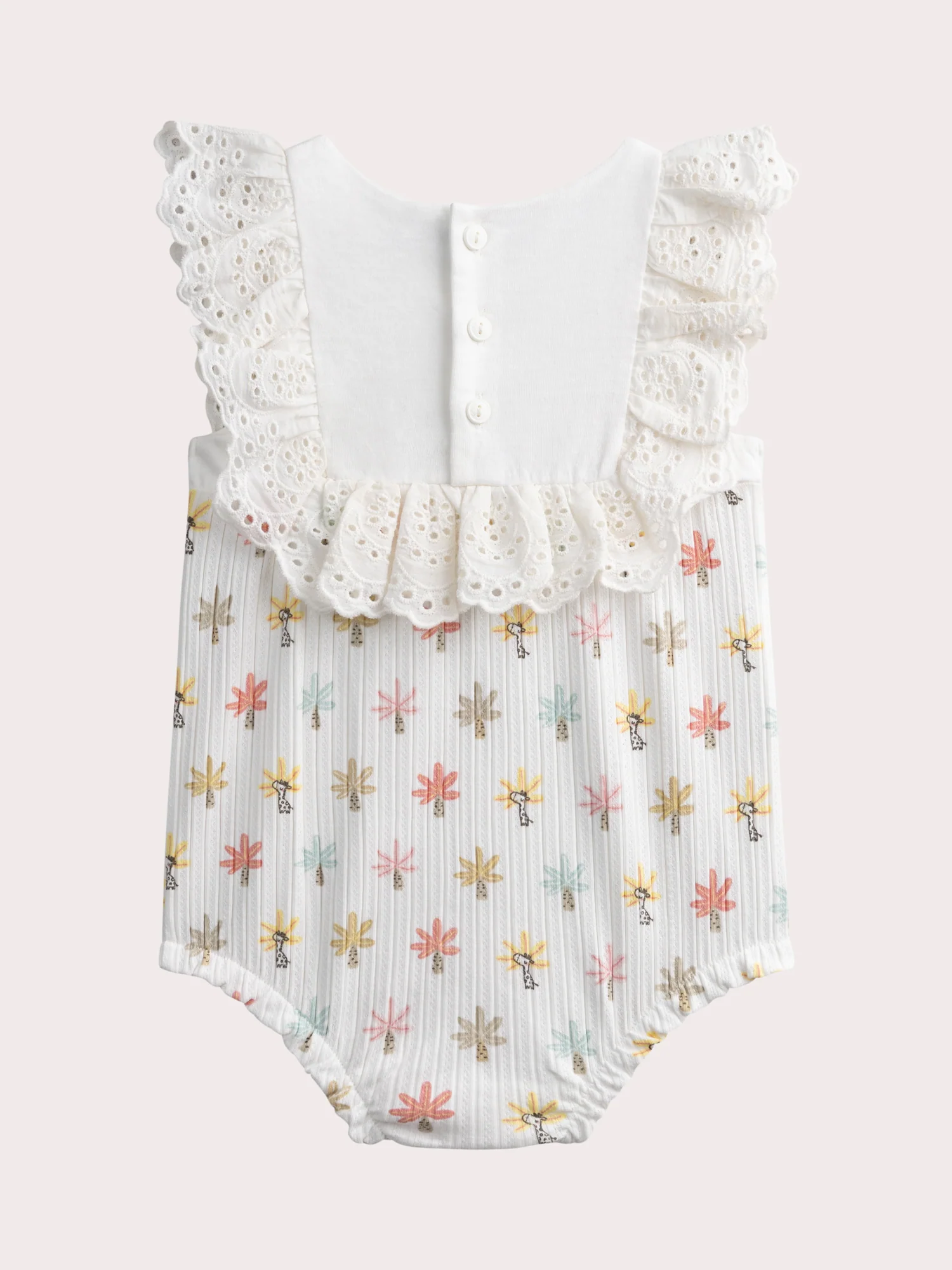 Salopette ecru stampata fantasia per bebe girl - Image 3