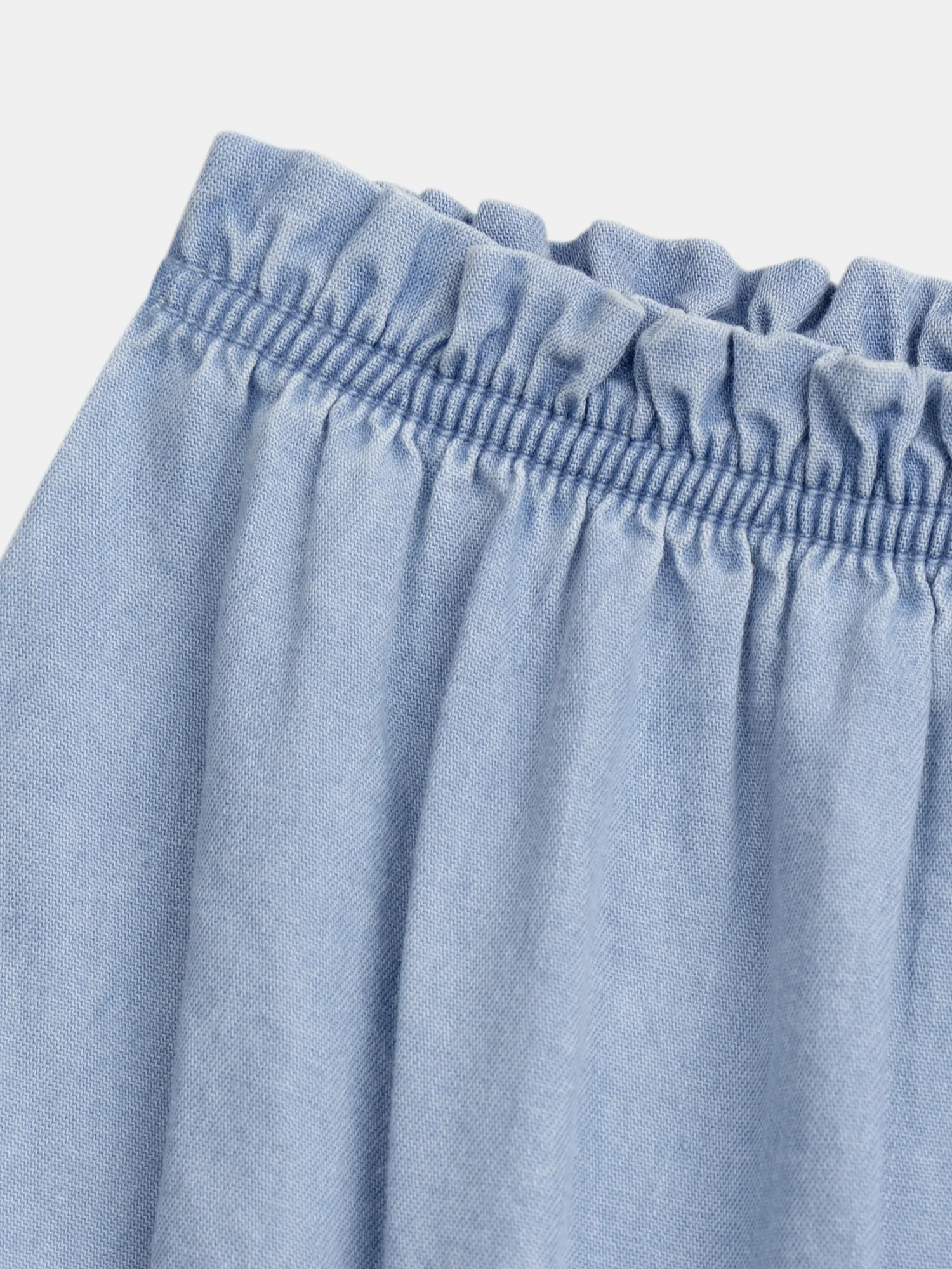 Set top stampato e bloomer in chambray per bambina - Image 9