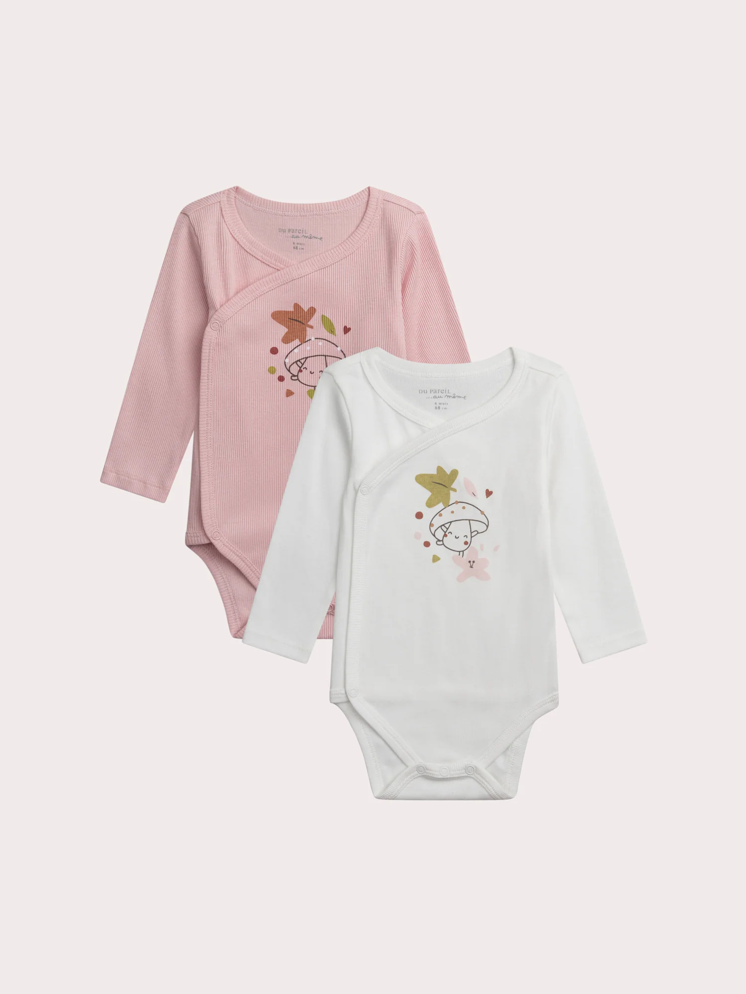 Set di 2 bodys di nascita con motivo fungo per ragazze