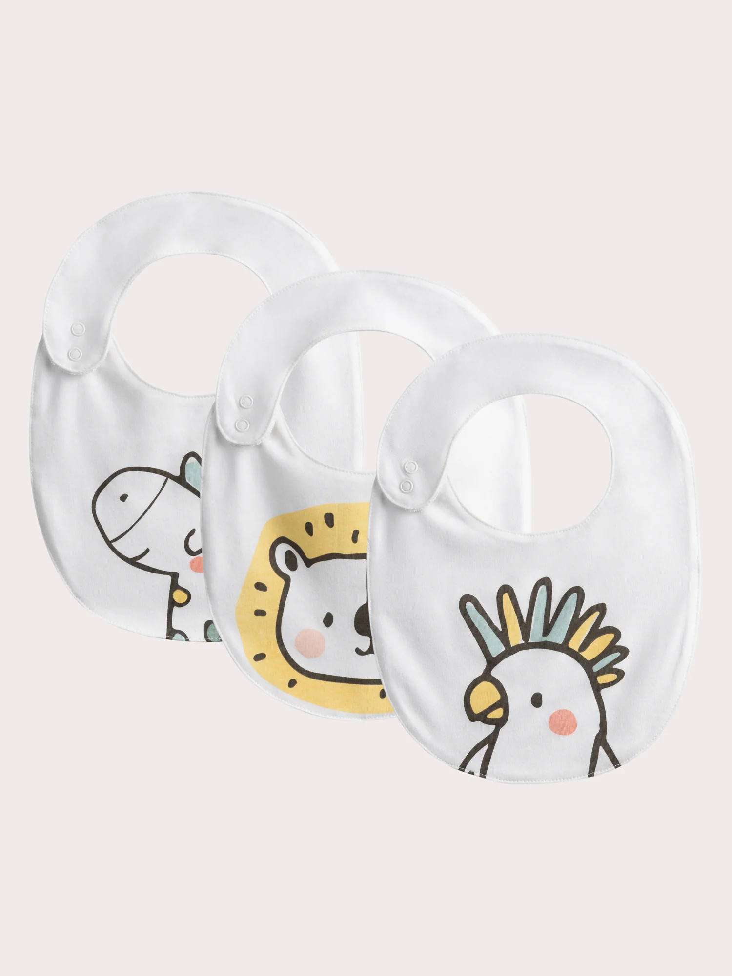 Set di 3 Bavaglini per Neonati Stampa Savanna