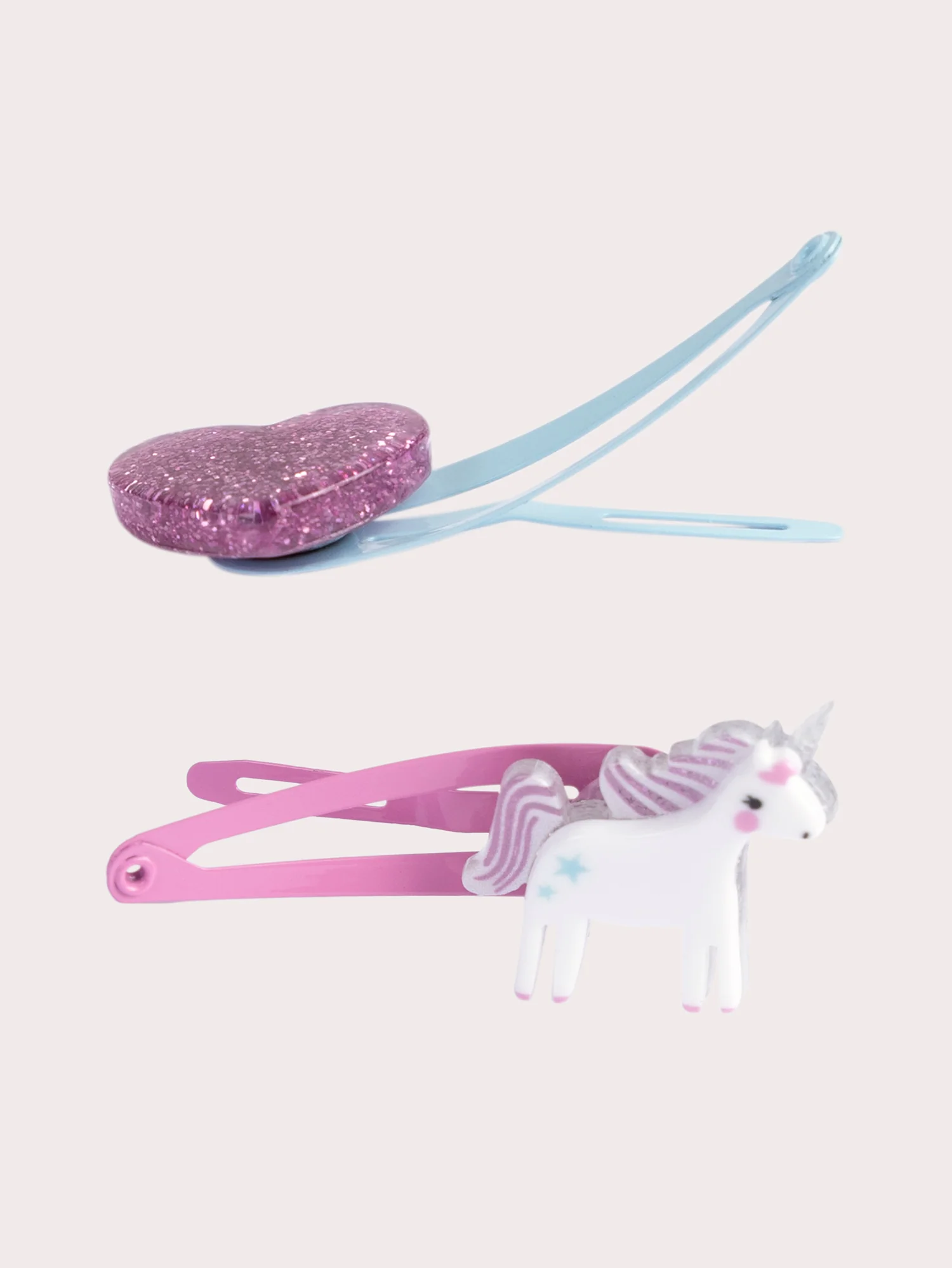 Set di 4 Fermagli Cuore e Unicorno per Ragazze - Image 2