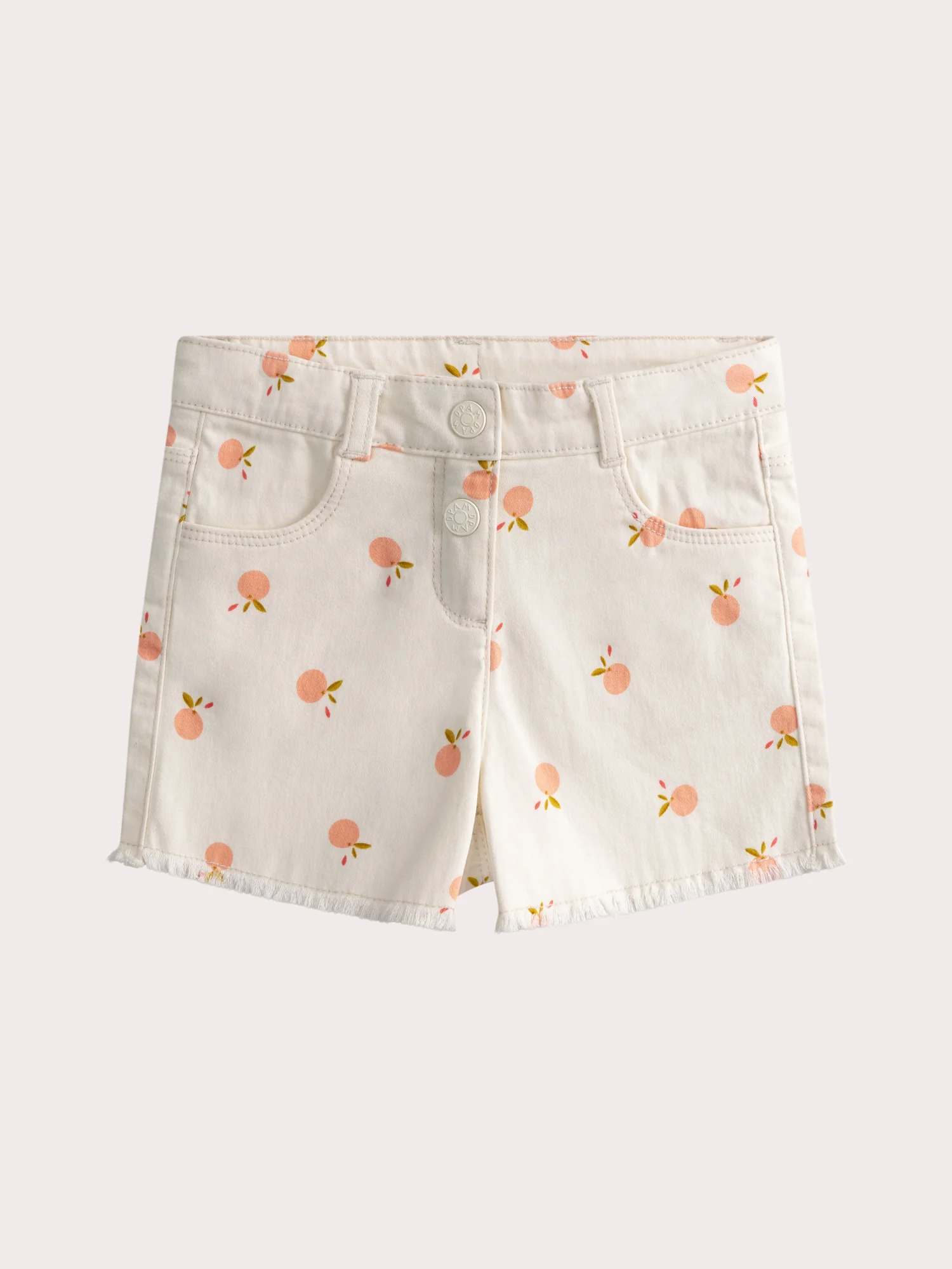 Short beige con stampa di frutta