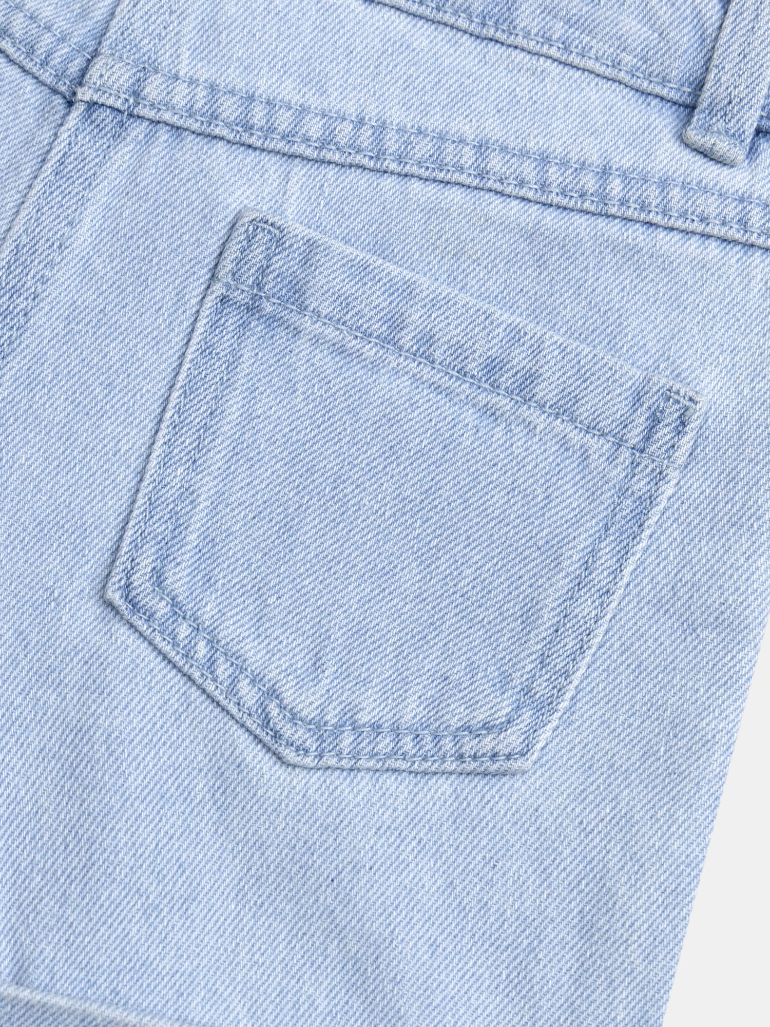 Short in denim blu con ricami floreali per ragazze - Image 5