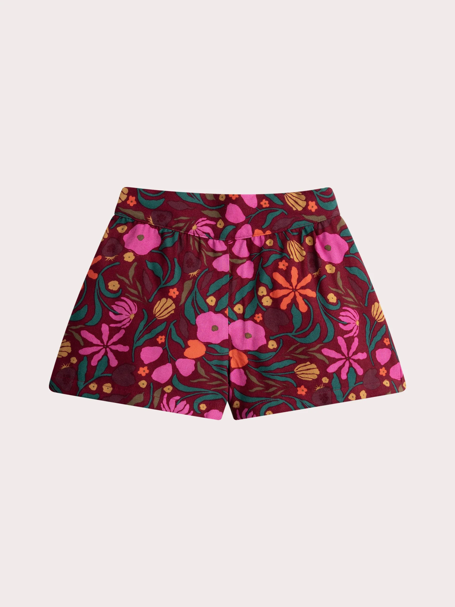 Short rosso stampato a fiori per ragazze