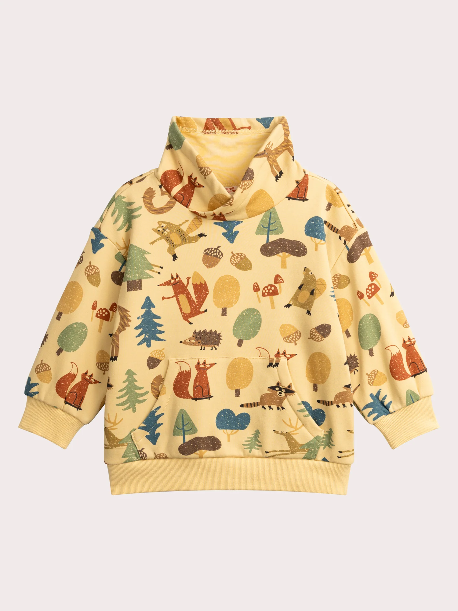 Sweatshirt beige con animali del bosco per bambino
