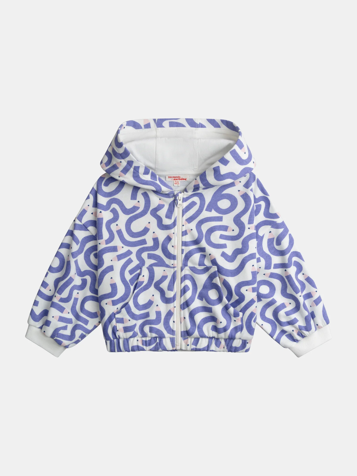 Sweatshirt ecru con stampa a matita per ragazze