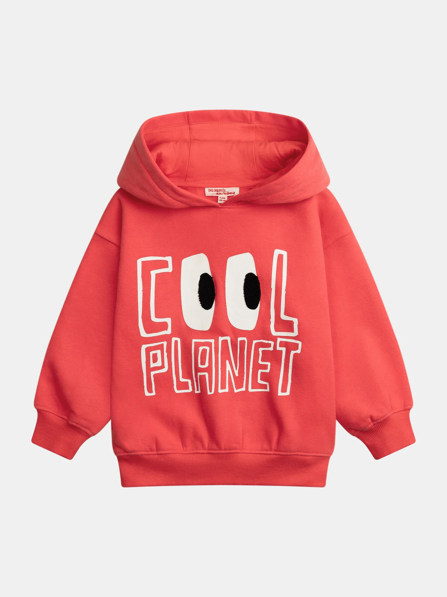 Sweatshirt rosso con animazione e cappuccio per ragazzi