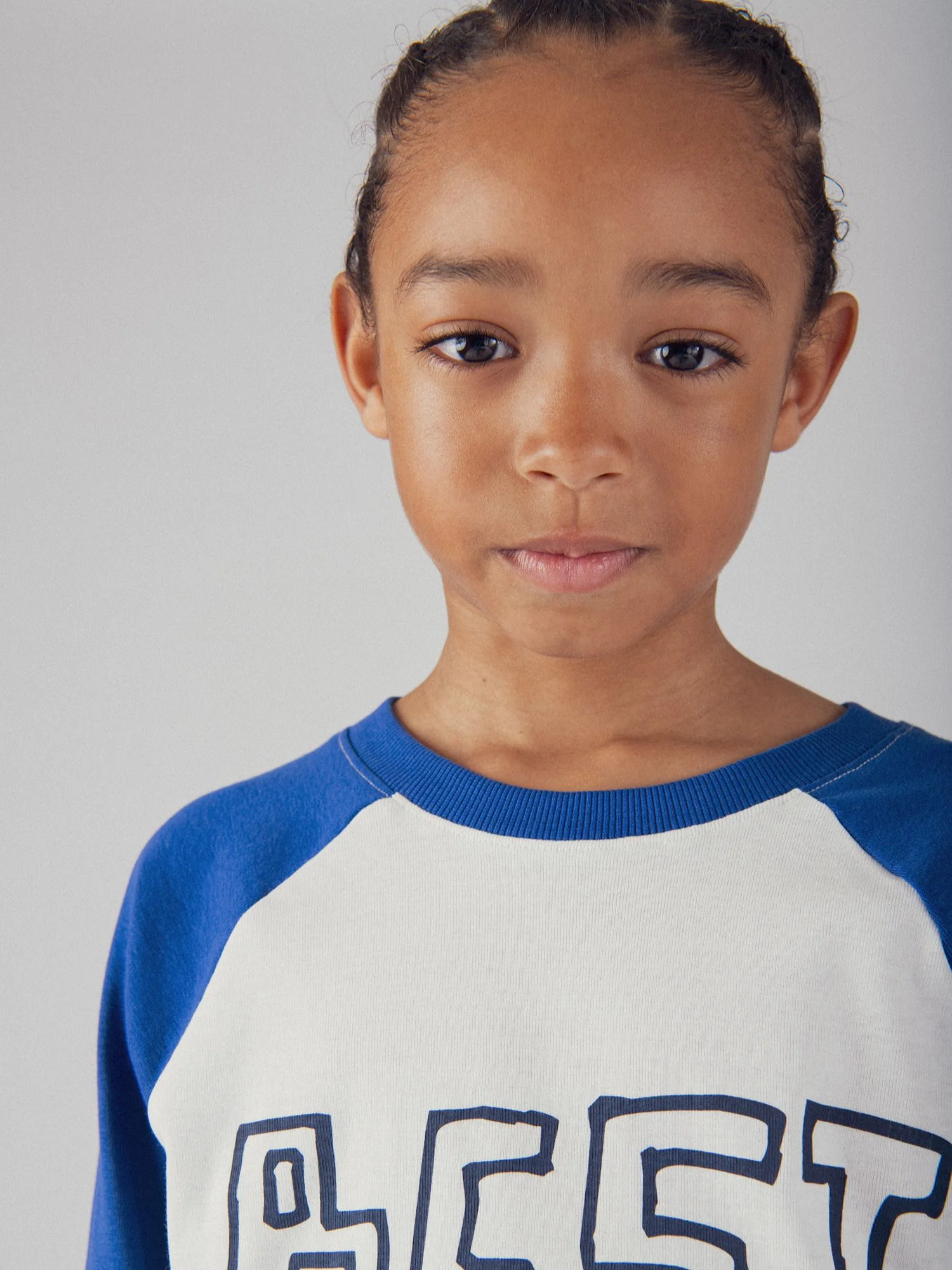 T-shirt a Maniche Lunghe Blu e Bianca per Ragazzo - Image 3