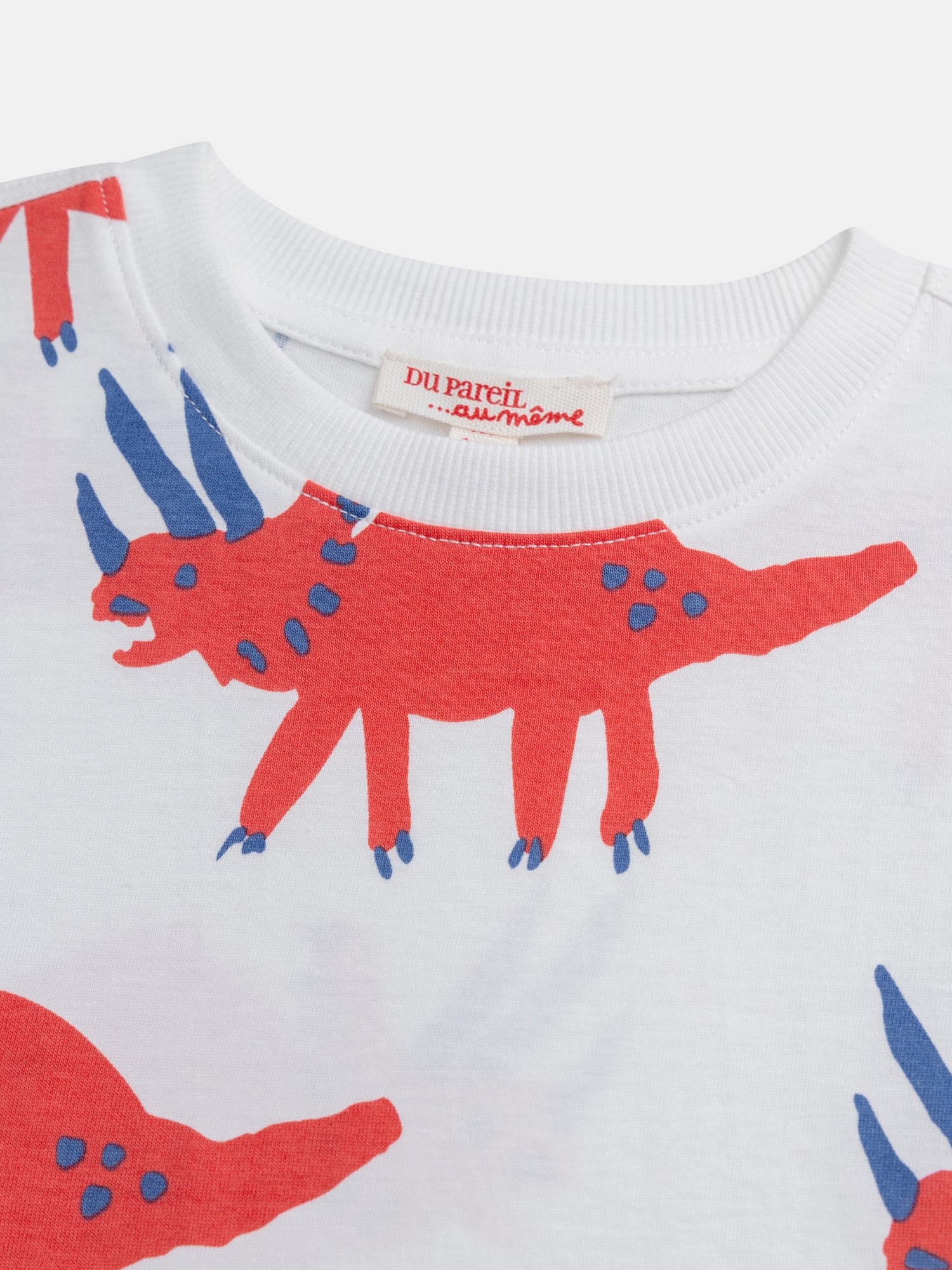 T-shirt a maniche corte ecru con stampa di dinosauro per ragazzi - Image 3