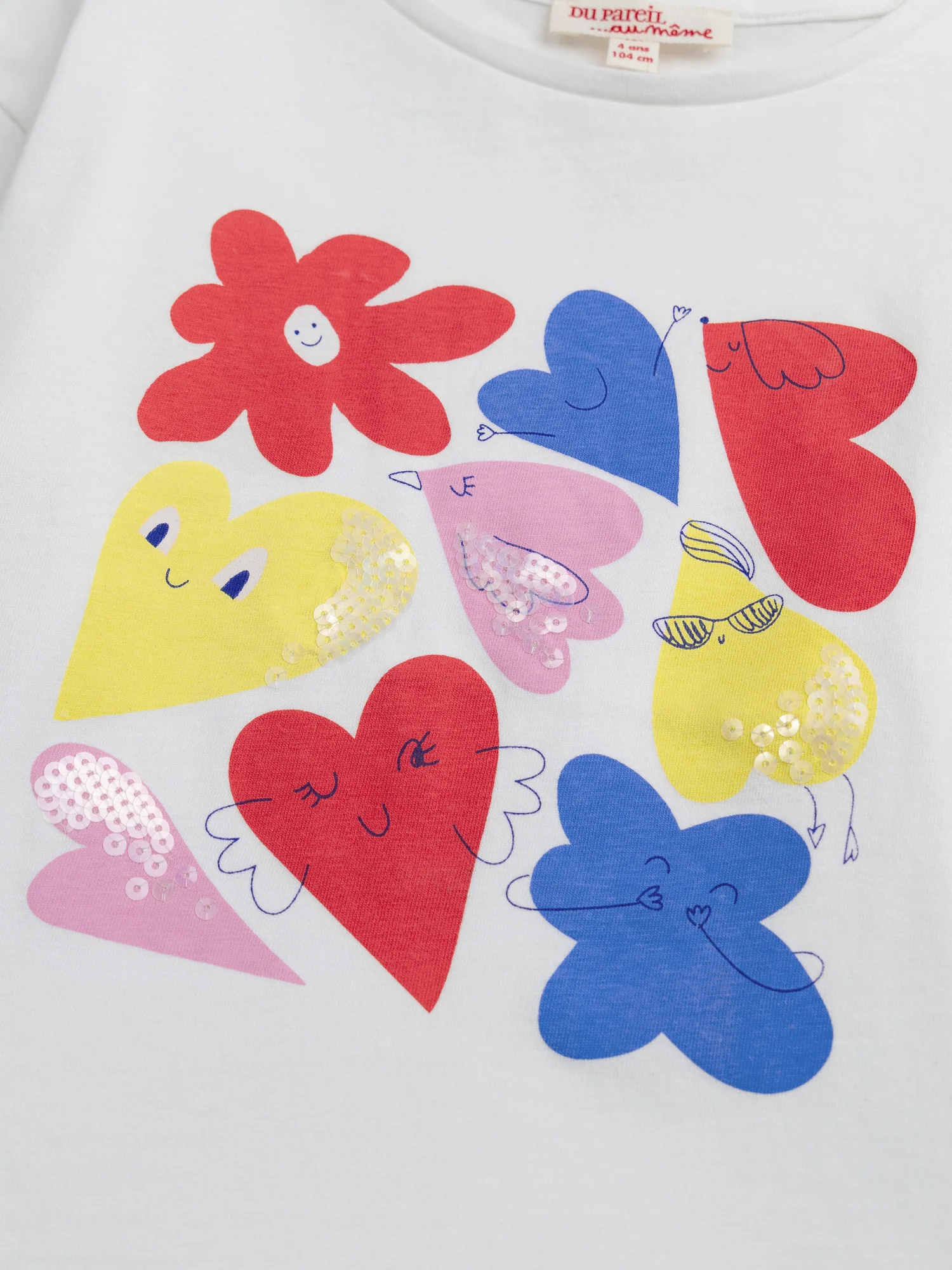 T-Shirt a Manica Lunga Ecru con Animazioni Colorate per Ragazza - Image 5