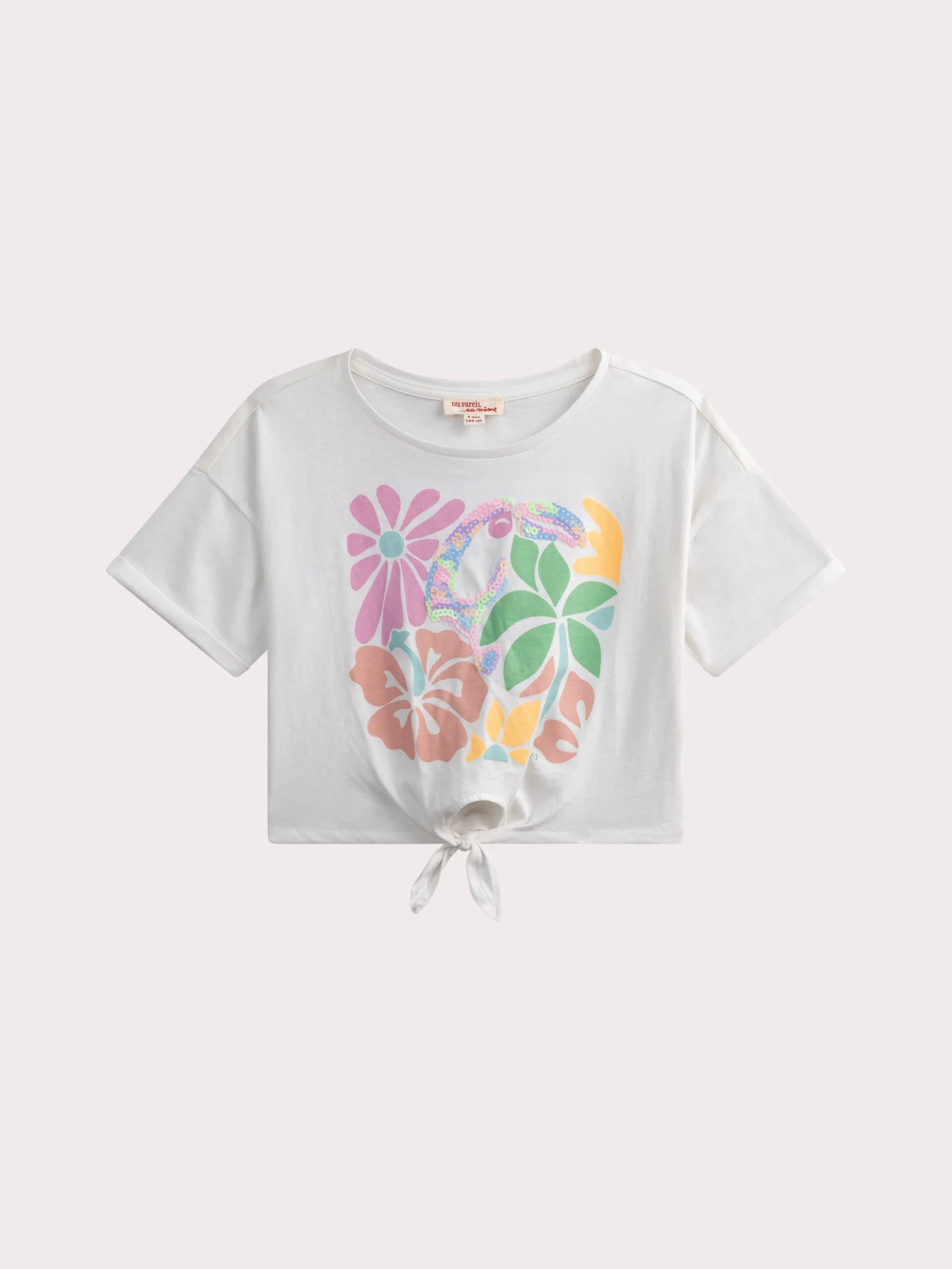 T-shirt con animazione tropicale