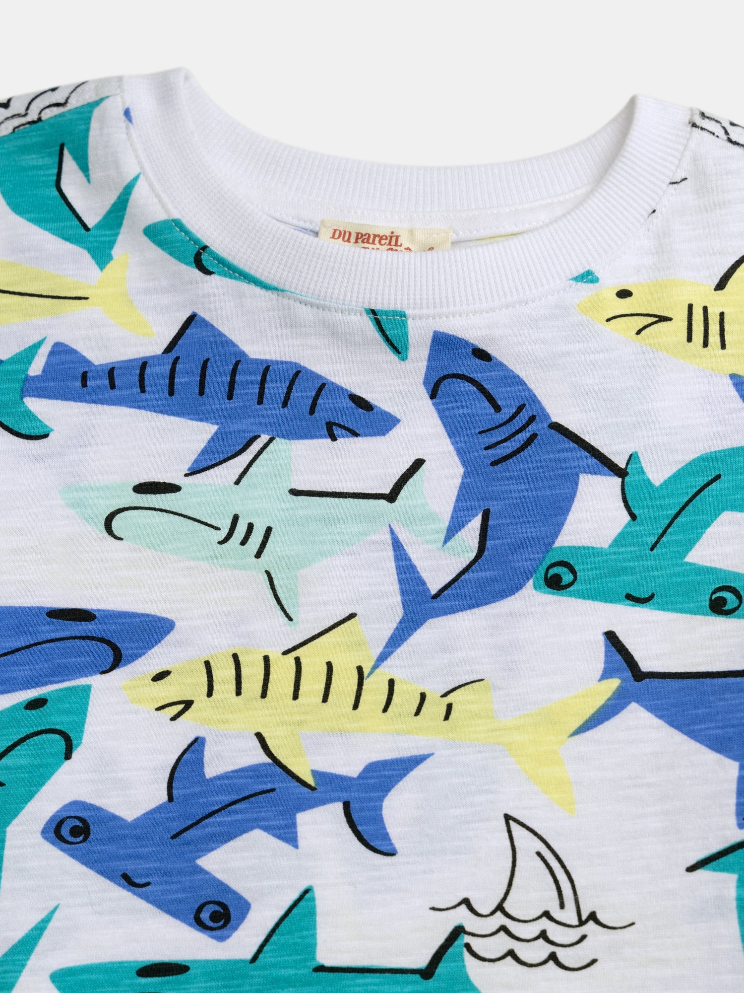 T-shirt bianca con stampa di squali per bambino - Image 5