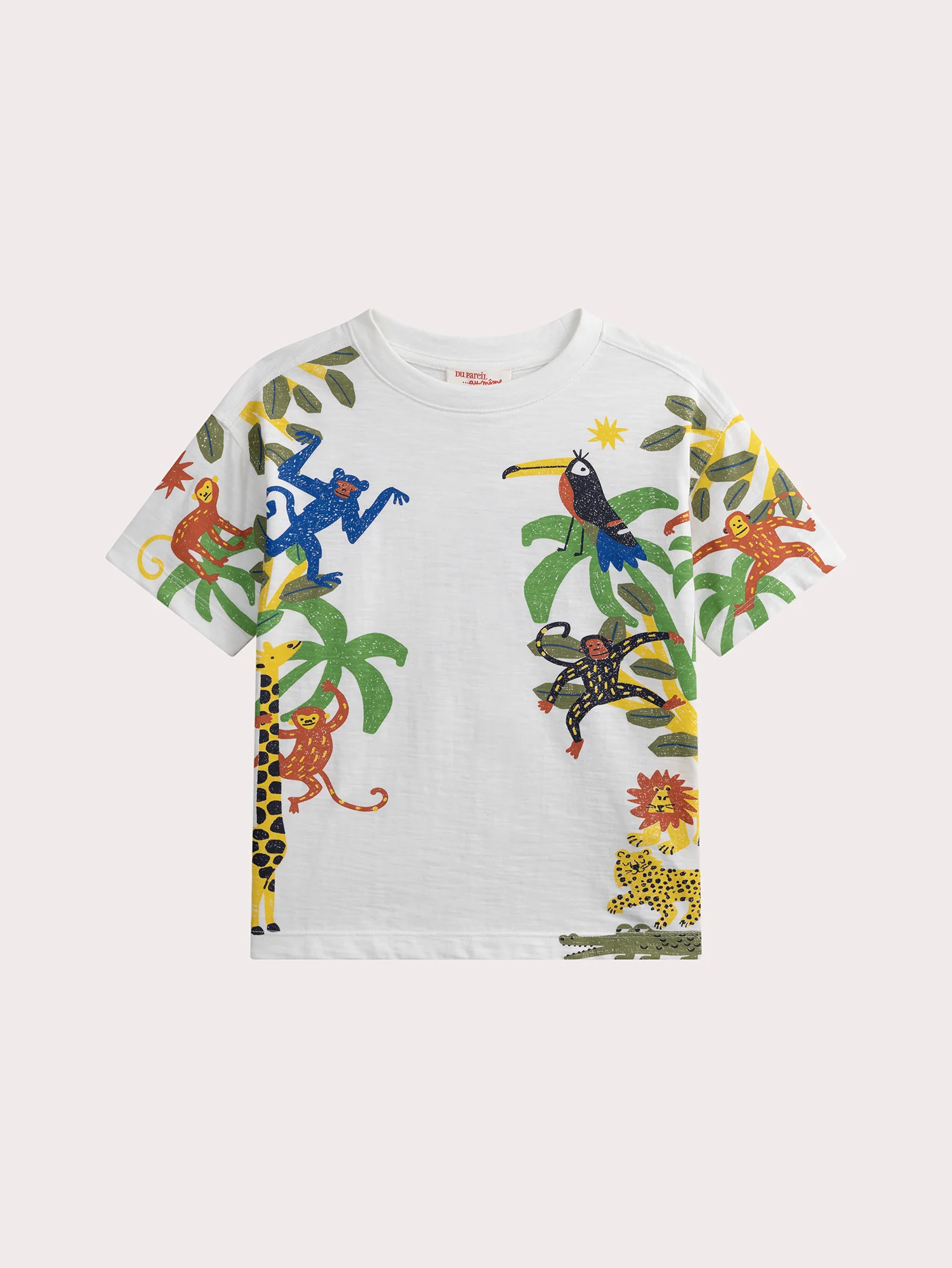 T-shirt bianca con stampa animale