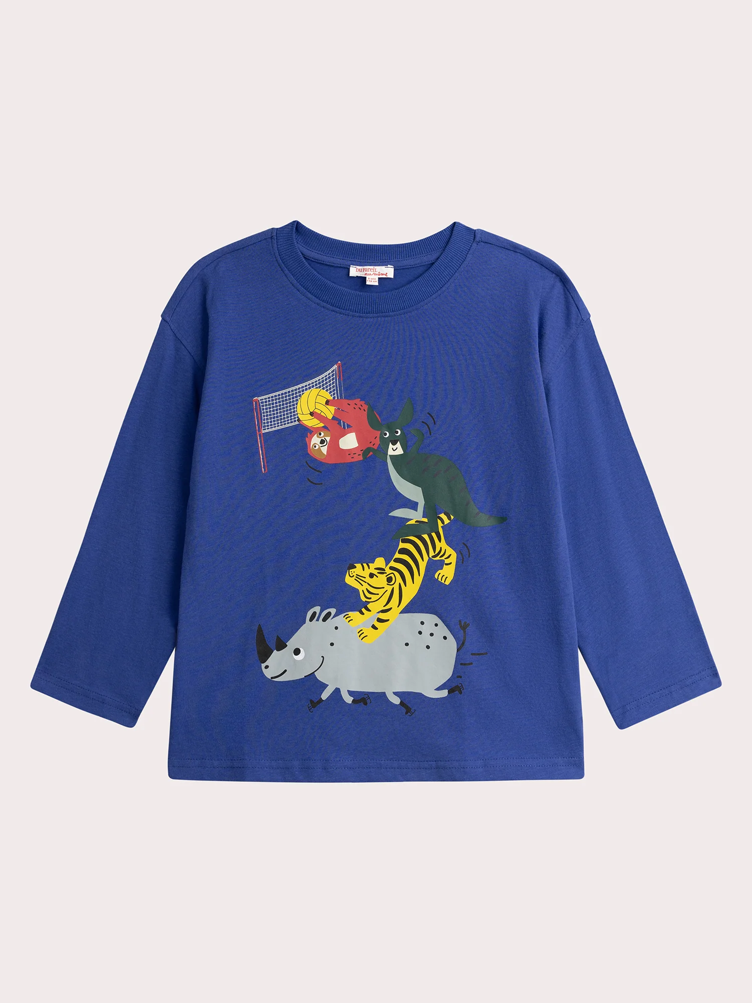 T-shirt blu elettrico con animazione animali per bambini