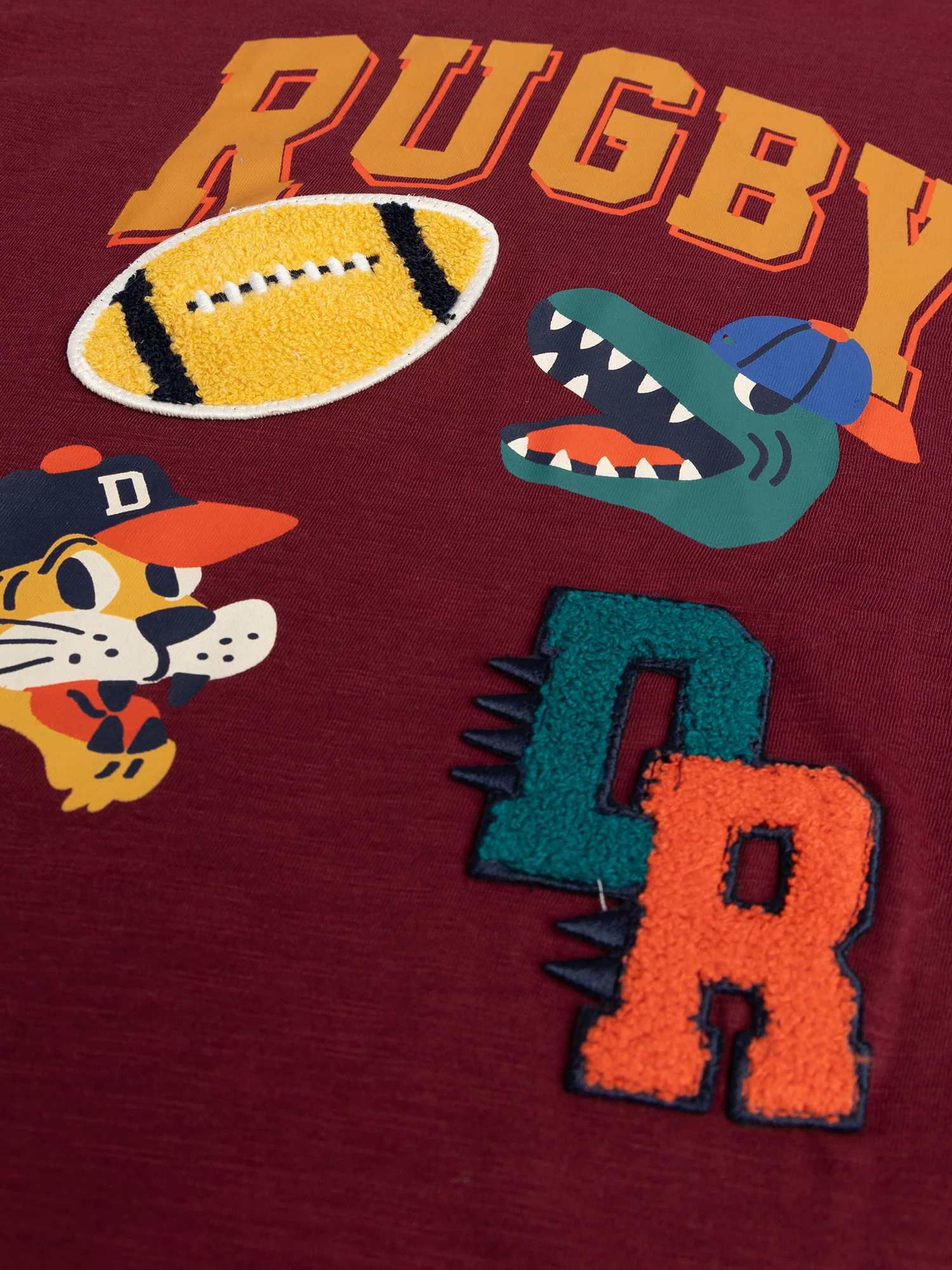 T-shirt bordeaux animazione rugby per ragazzi - Image 2