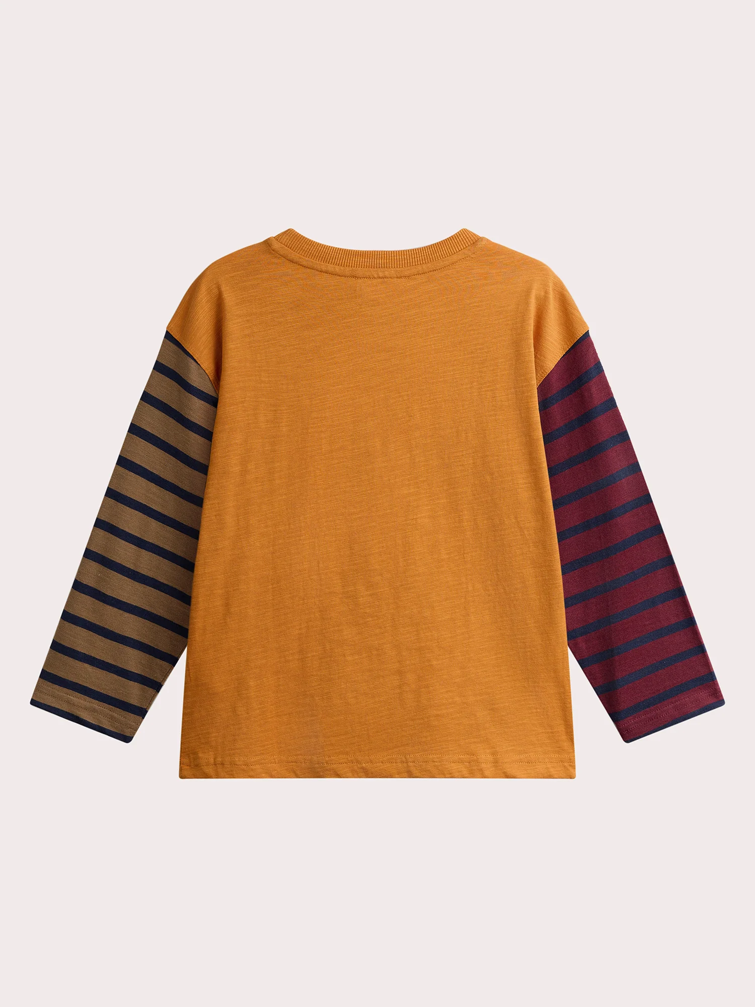 T-shirt con animazione di rinoceronte e maniche a righe per ragazzi - Image 3
