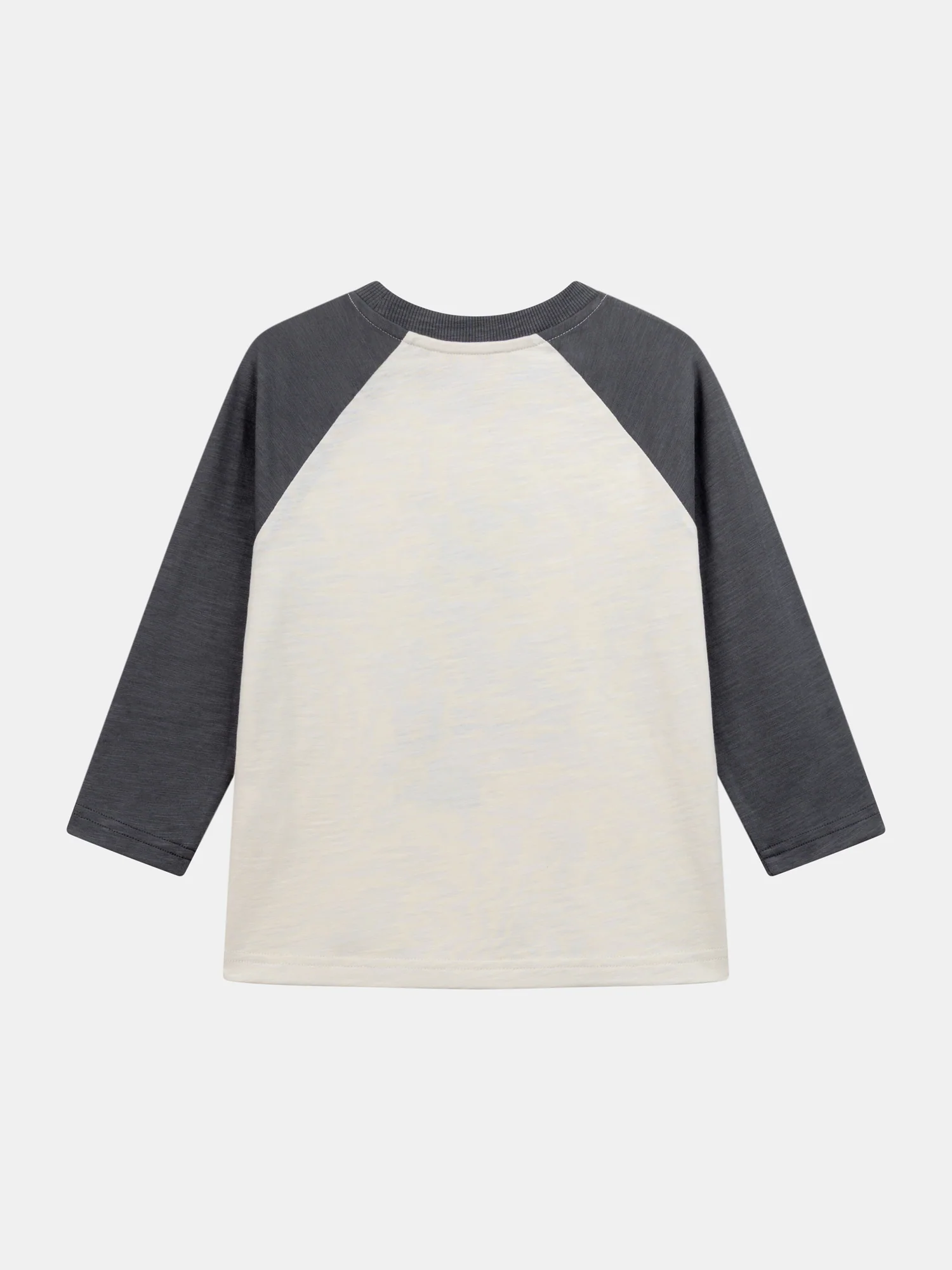 T-shirt ecru con maniche a contrasto e animazione di dinosauro per ragazzi - Image 6