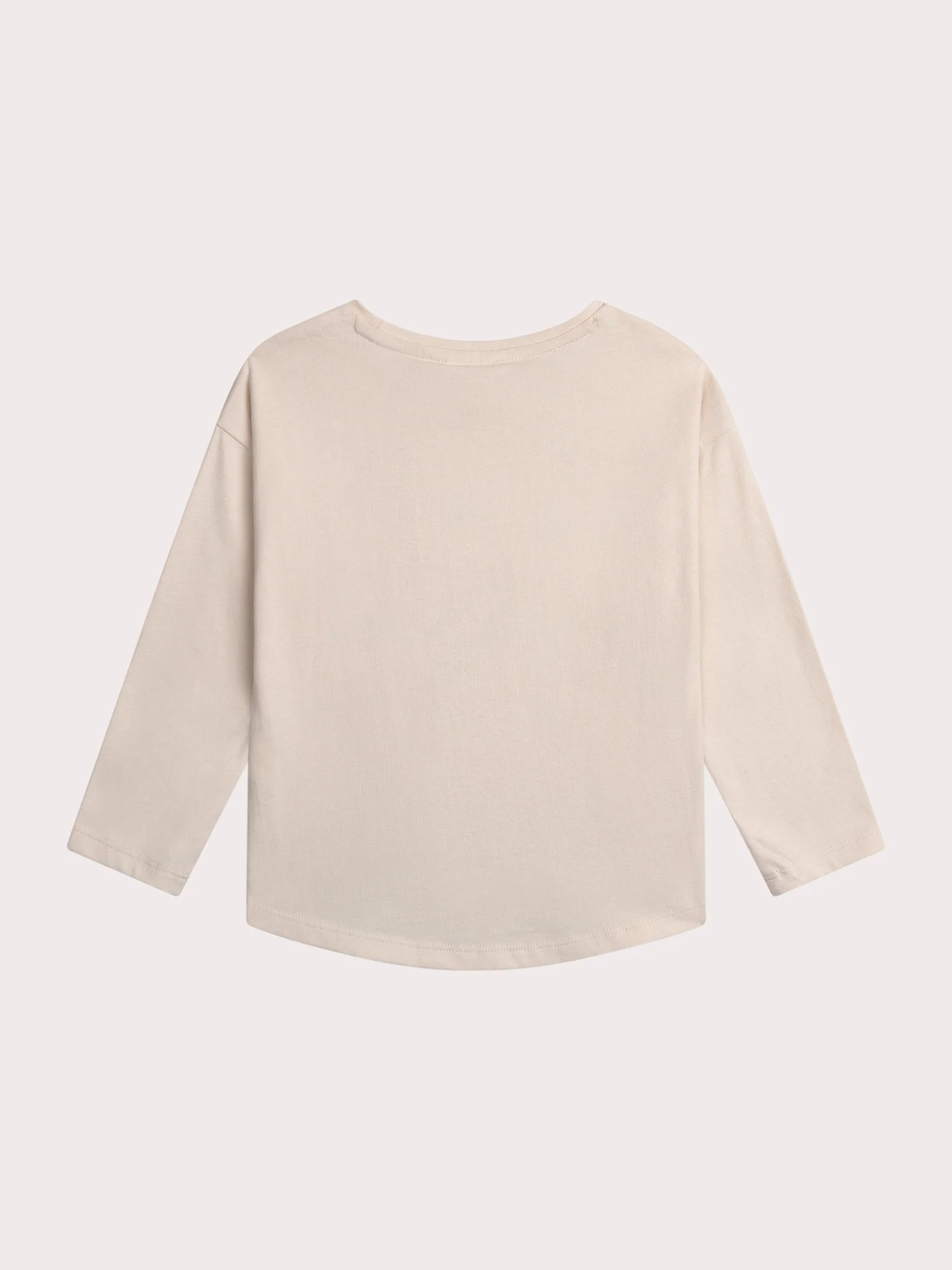 T-shirt Ecru a Maniche Lunghe con Animazione di Volpe con Paillettes - Image 3