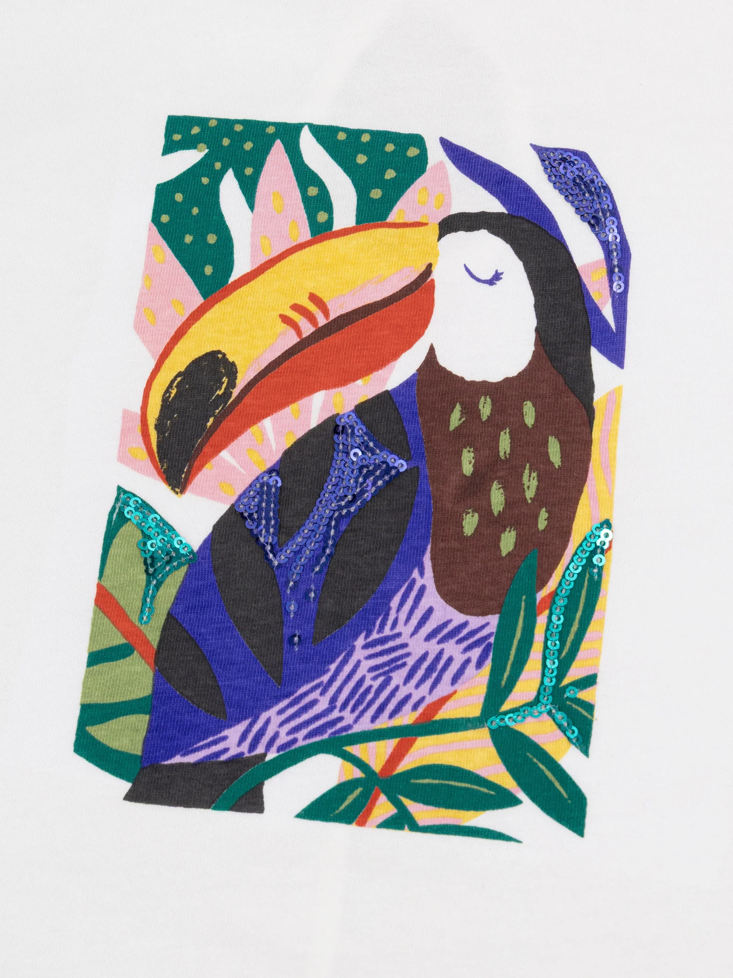 T-shirt ecru con animazione tucano per ragazze - Image 4