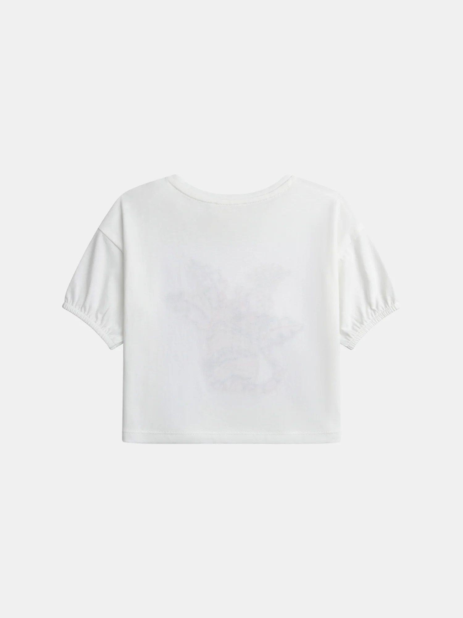T-shirt ecru con ricamo di tigre per ragazze - Image 5