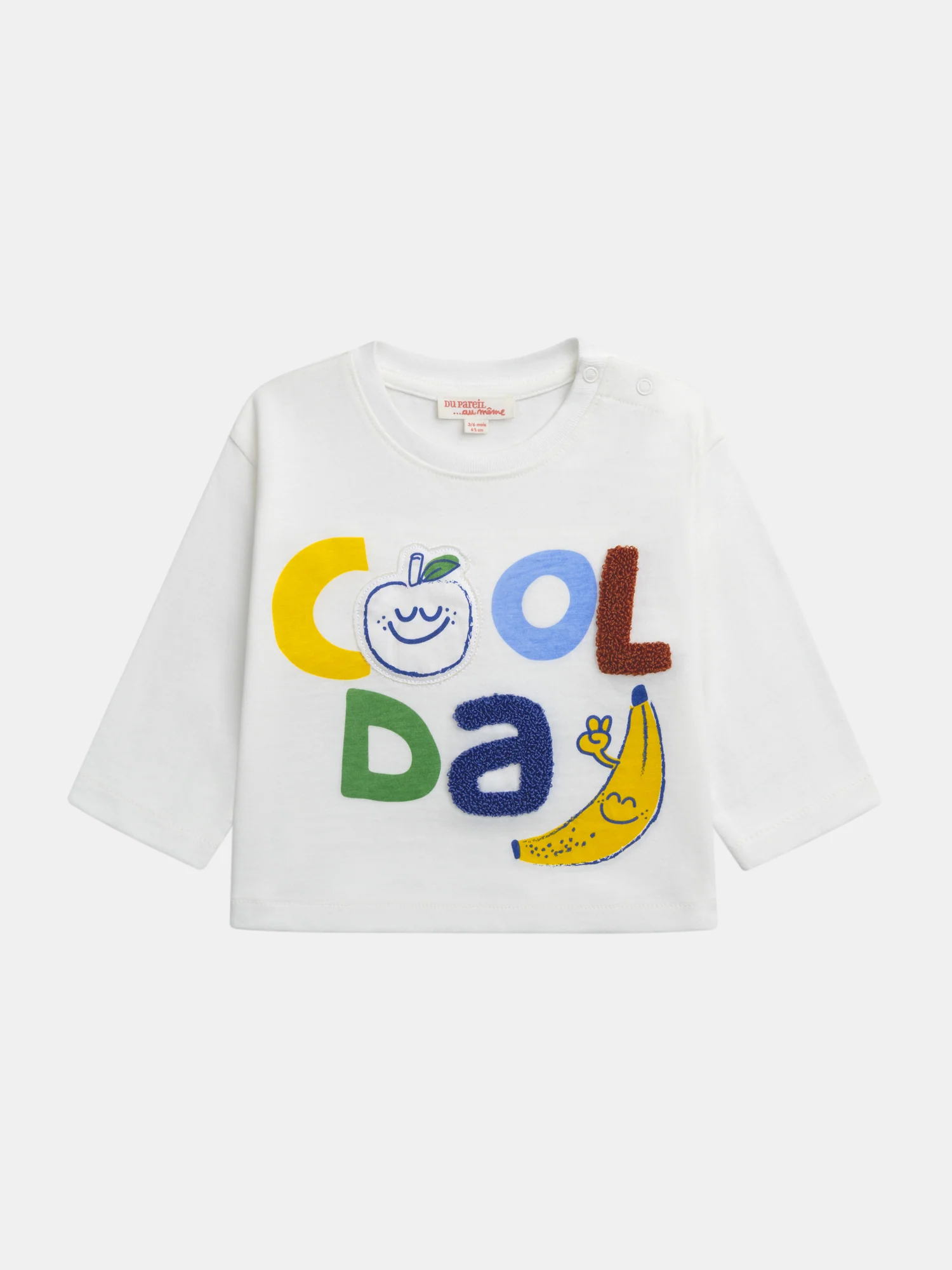 T-shirt ecru con motivo di frutta per bambino