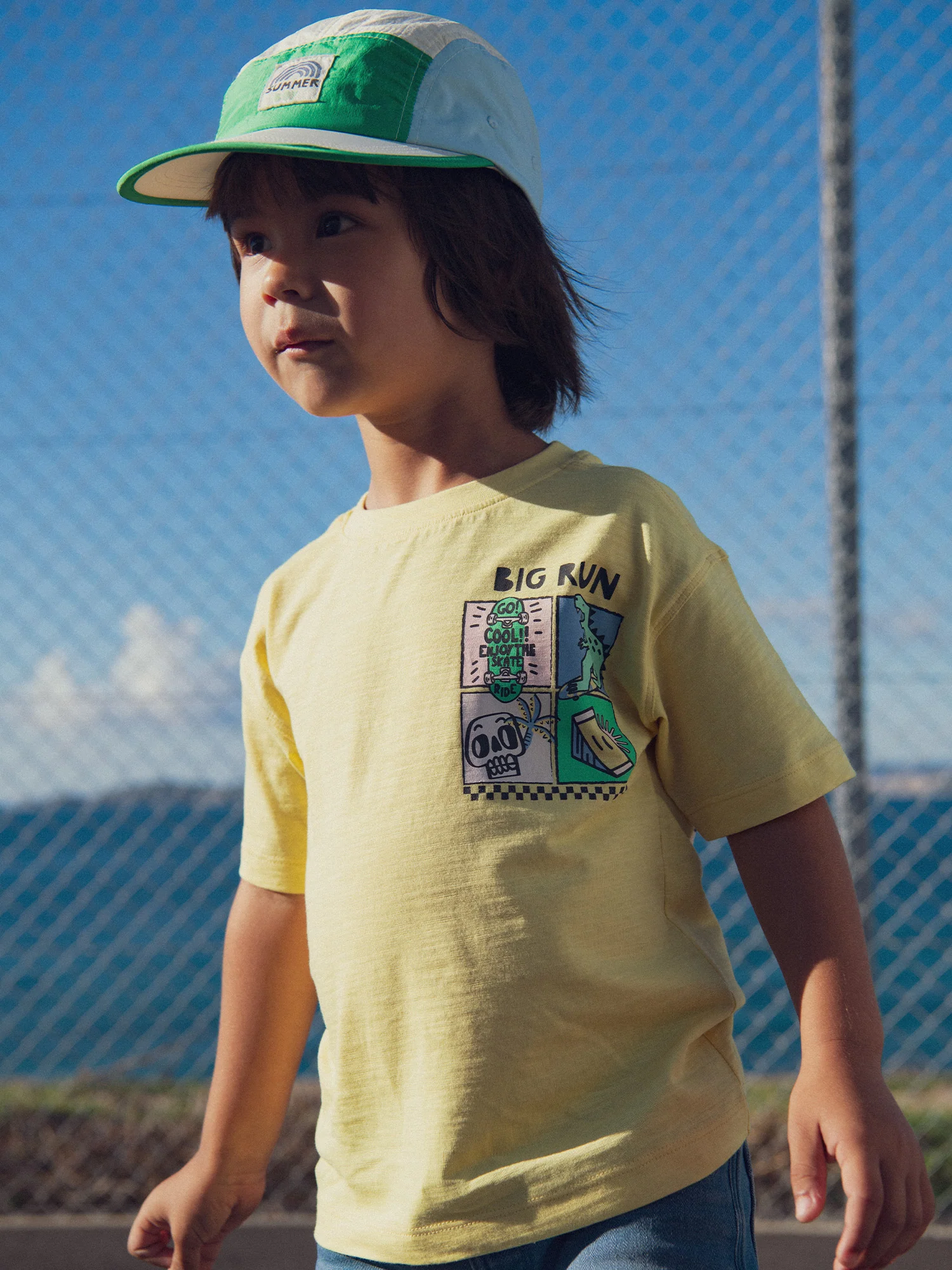 T-shirt gialla con animazione di dinosauro per ragazzi - Image 3