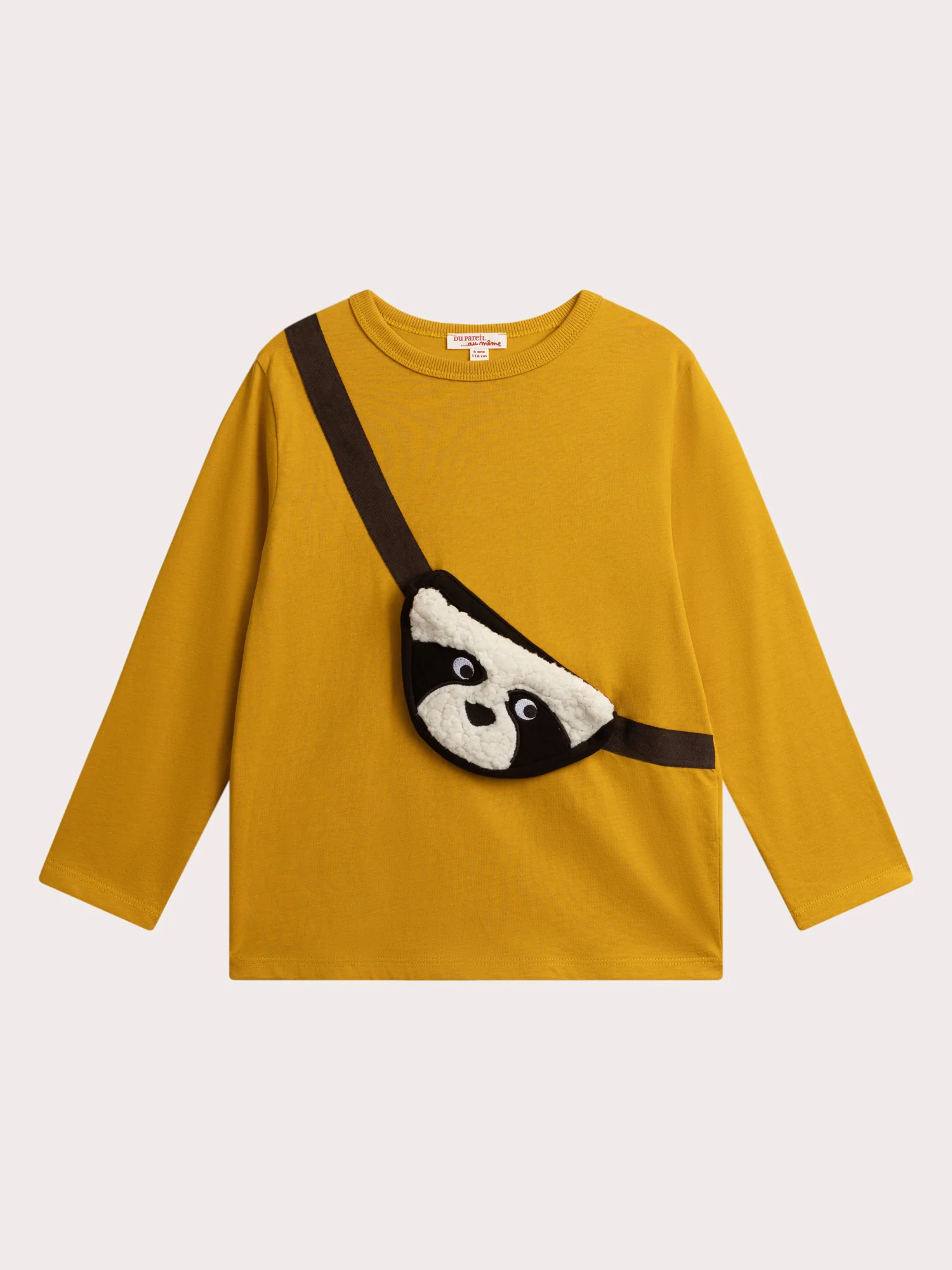 T-shirt Gialla con Tasca di Banana Trompe-l'œil per Ragazzo