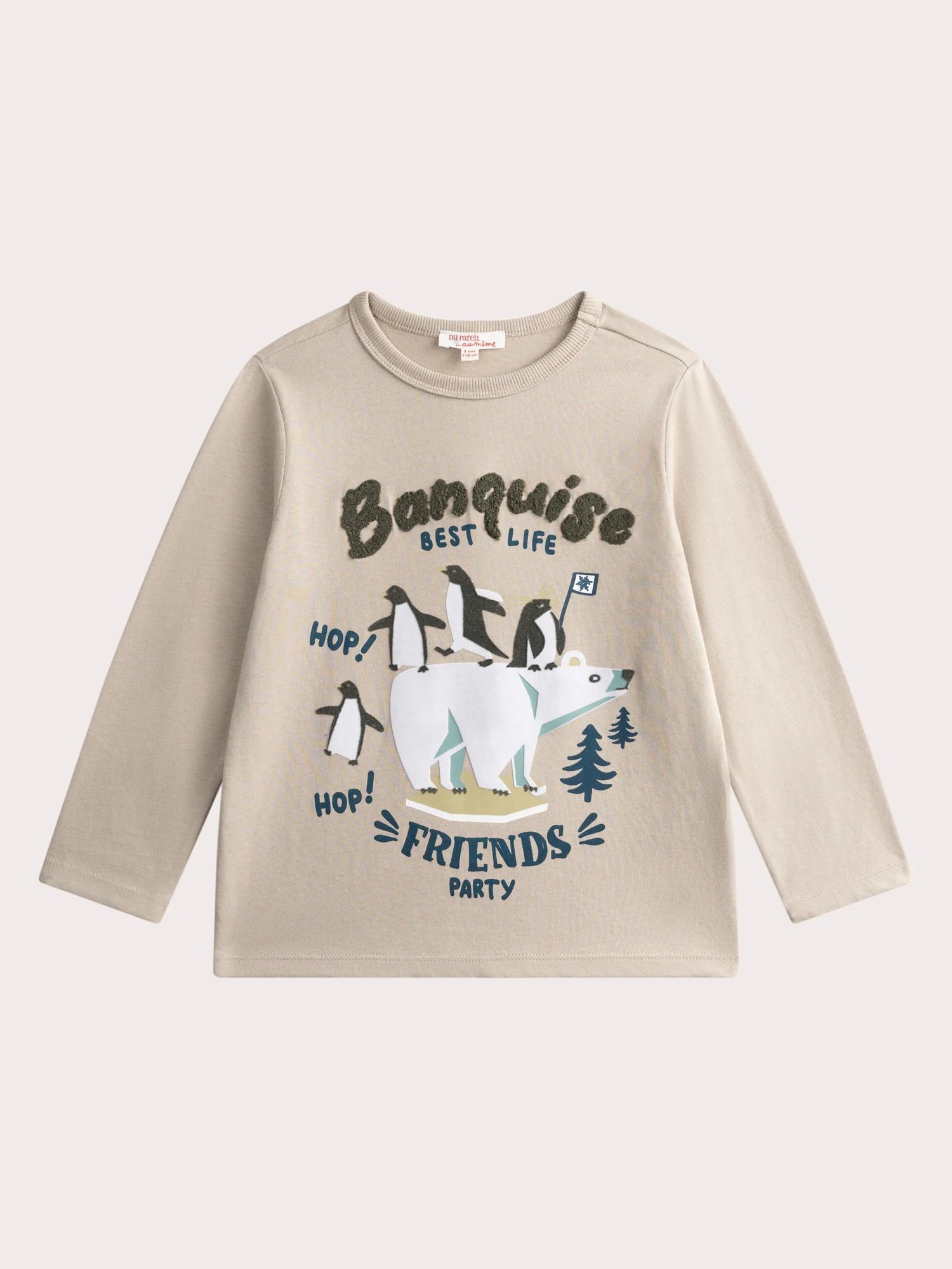 T-shirt grigia con animazione di ghiaccio per ragazzi