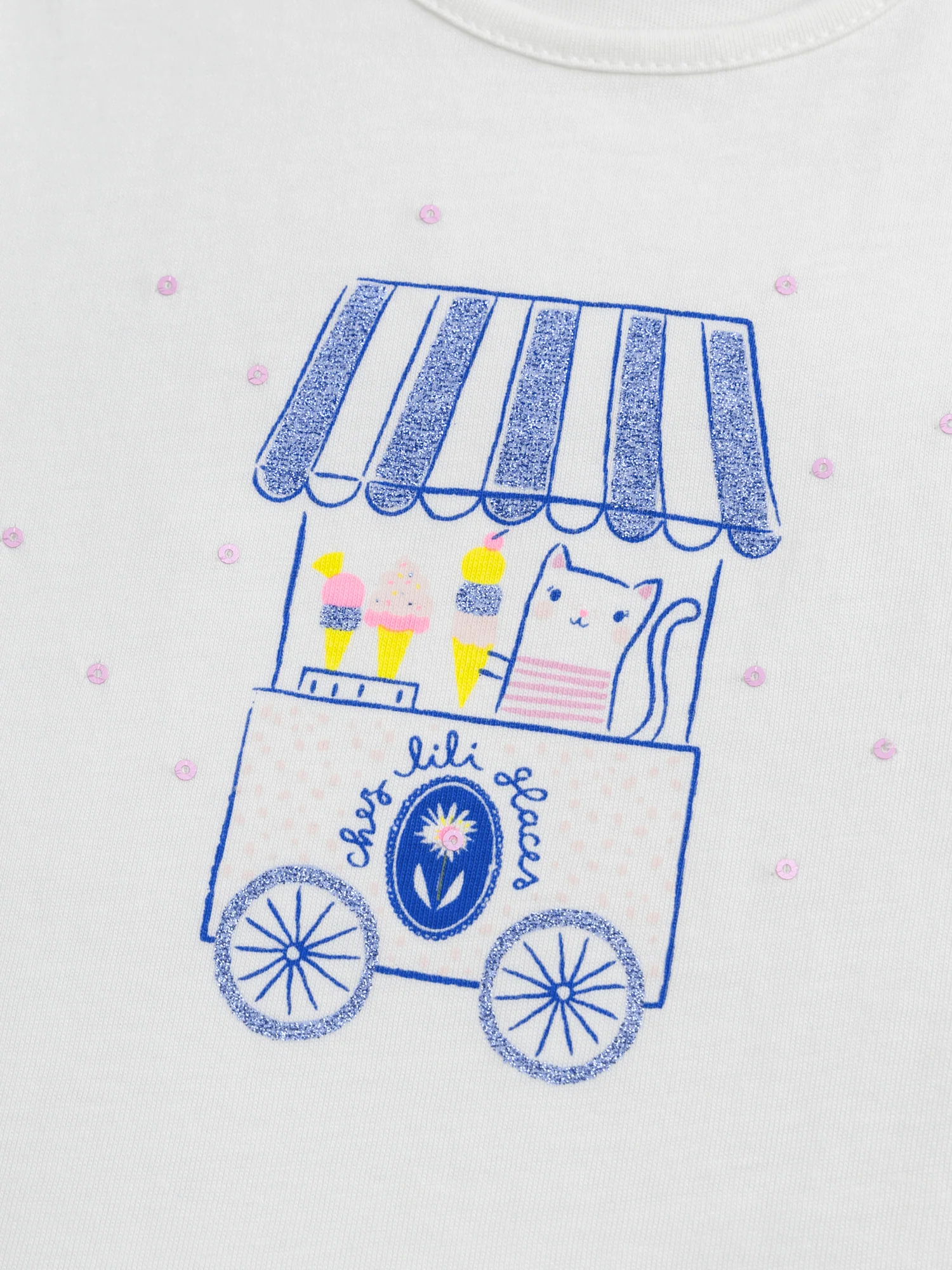 T-shirt ecru "Gelataio" per bambina - Image 4