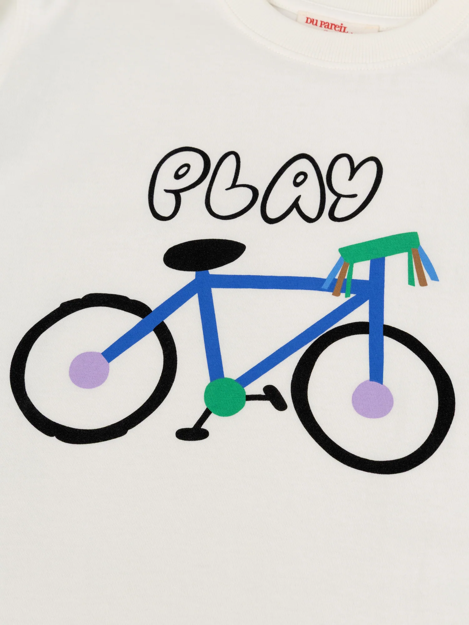 T-shirt ecru con animazione di bicicletta per ragazzi - Image 4