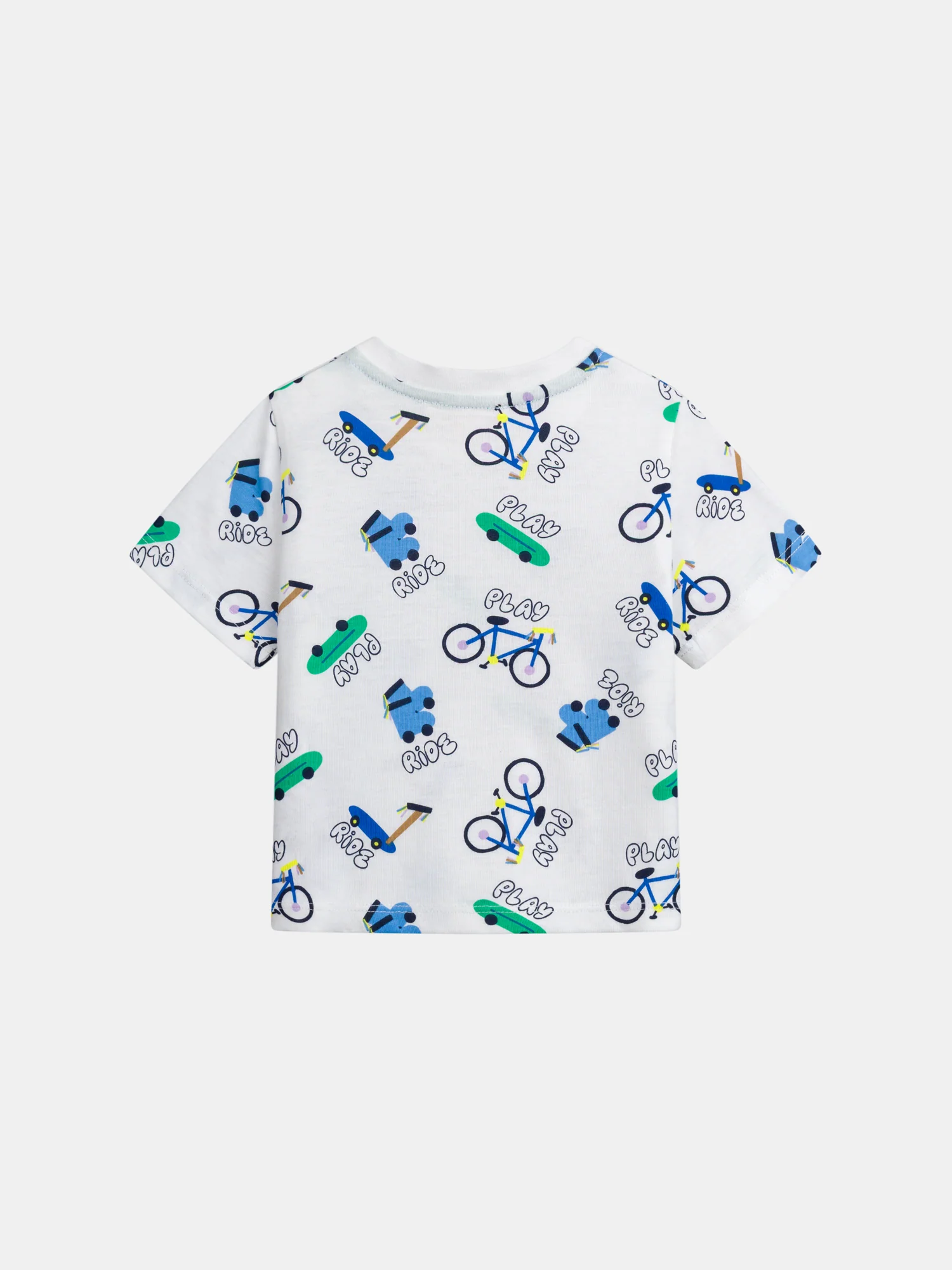T-shirt ecru con stampa "Ride" integrale per bambino - Image 3