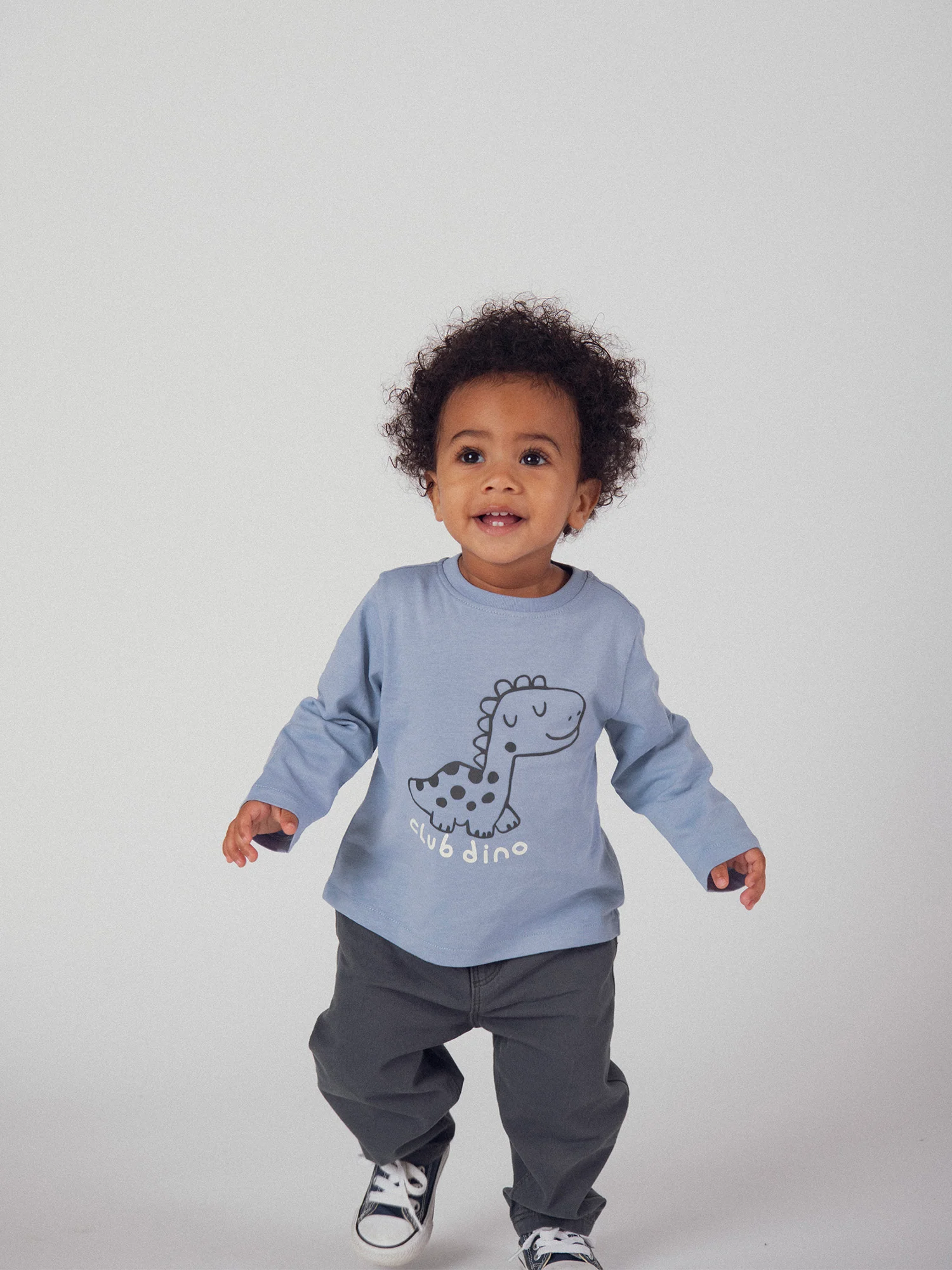 T-shirt blu "Club Dino" per neonati maschi - Image 2