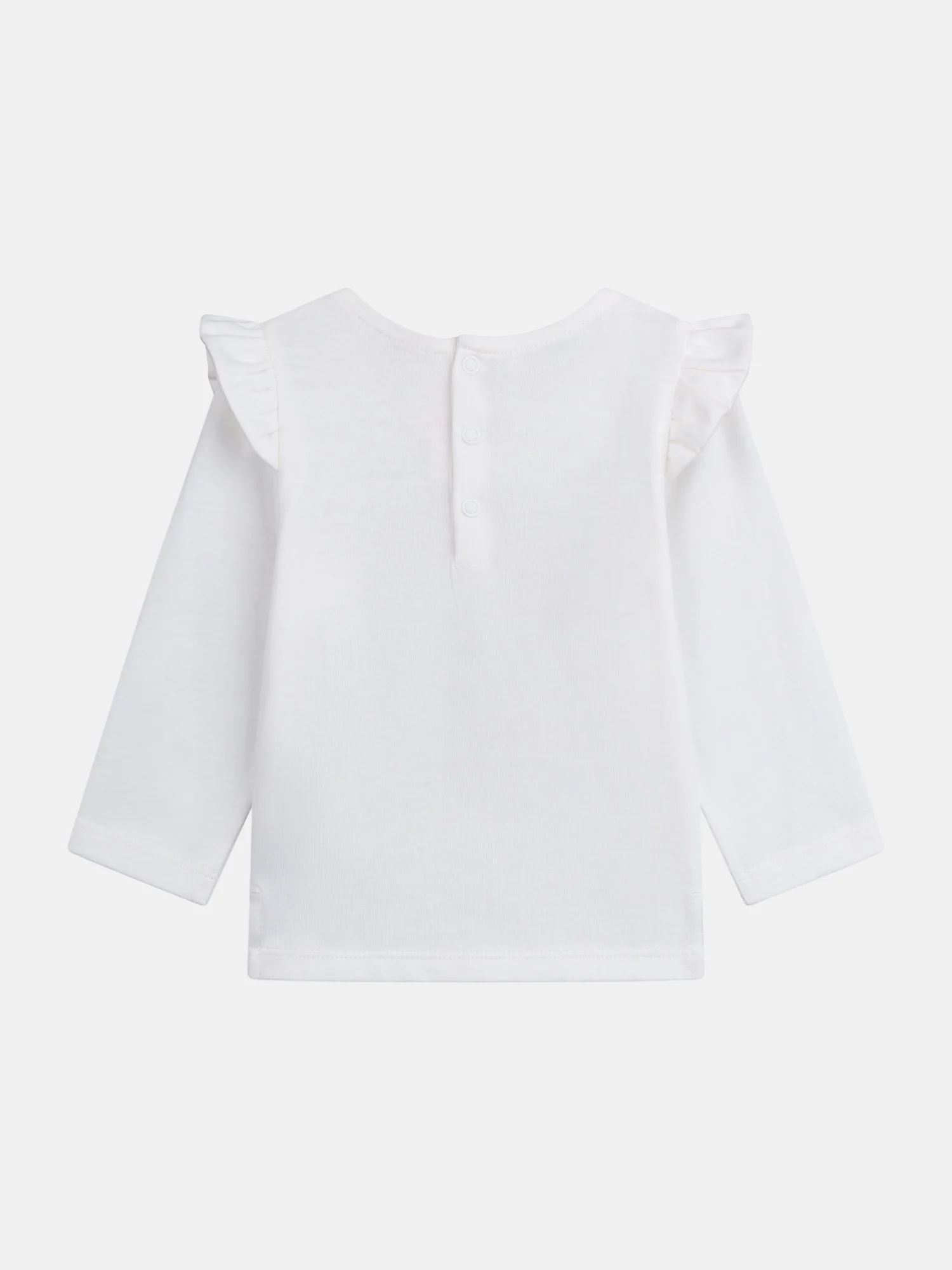 T-shirt ecru a volantini "Coniglio sul monopattino" per bambina - Image 6