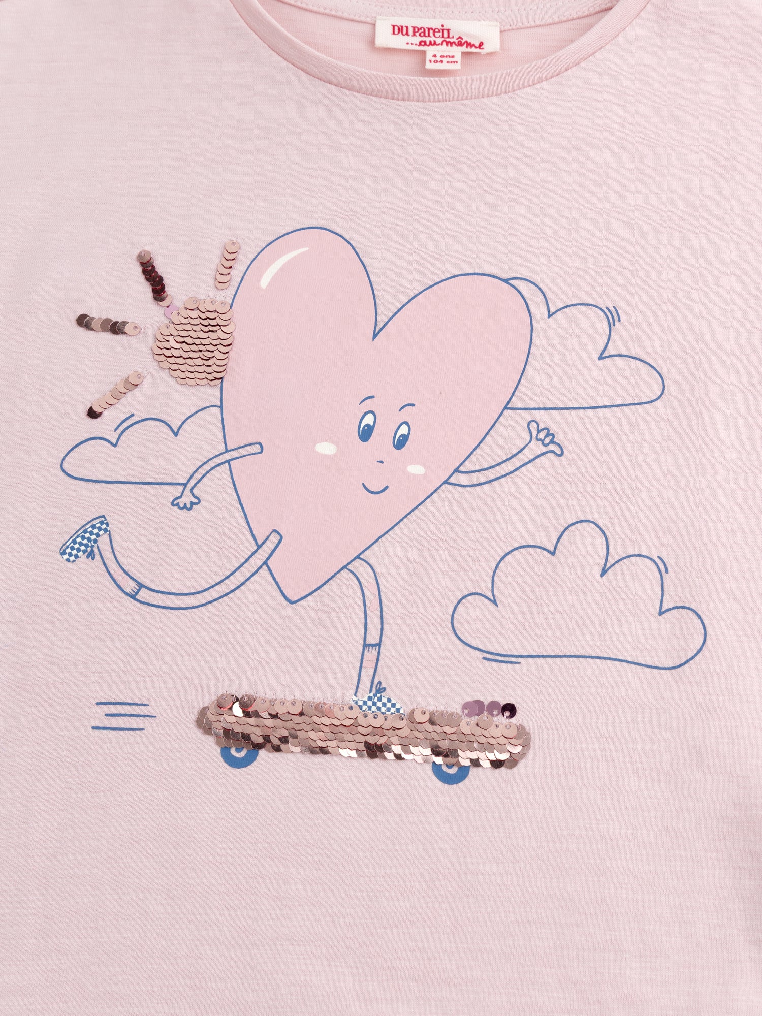 T-shirt rosa chiaro con animazione cuore per ragazze - Image 5