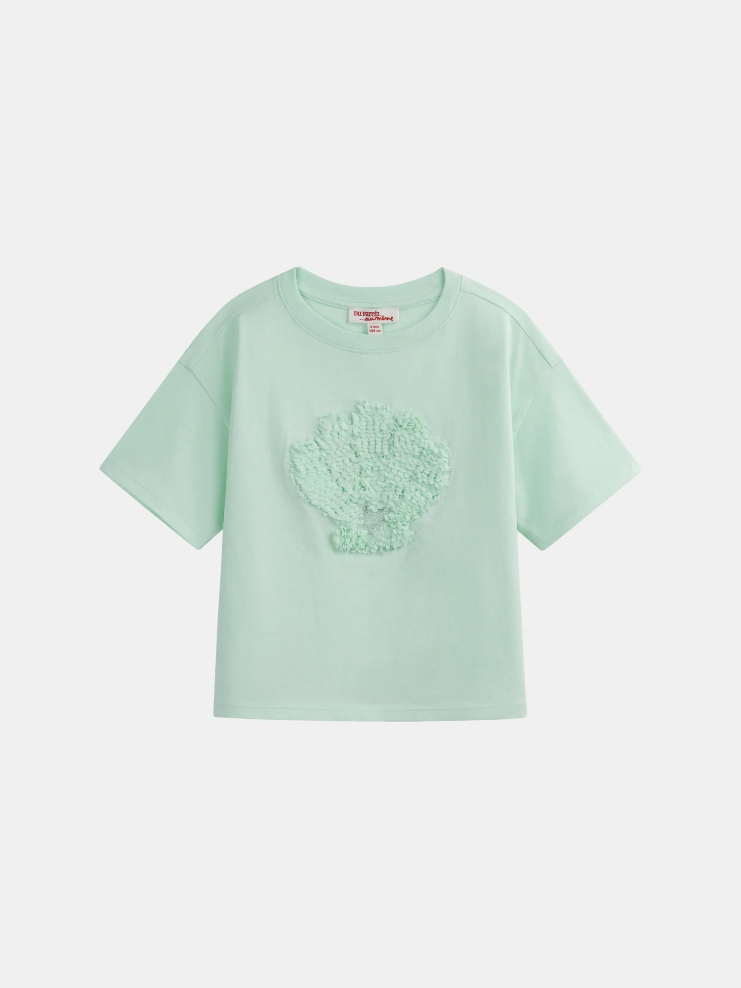 T-shirt turchese con animazione di conchiglia 3D per ragazze