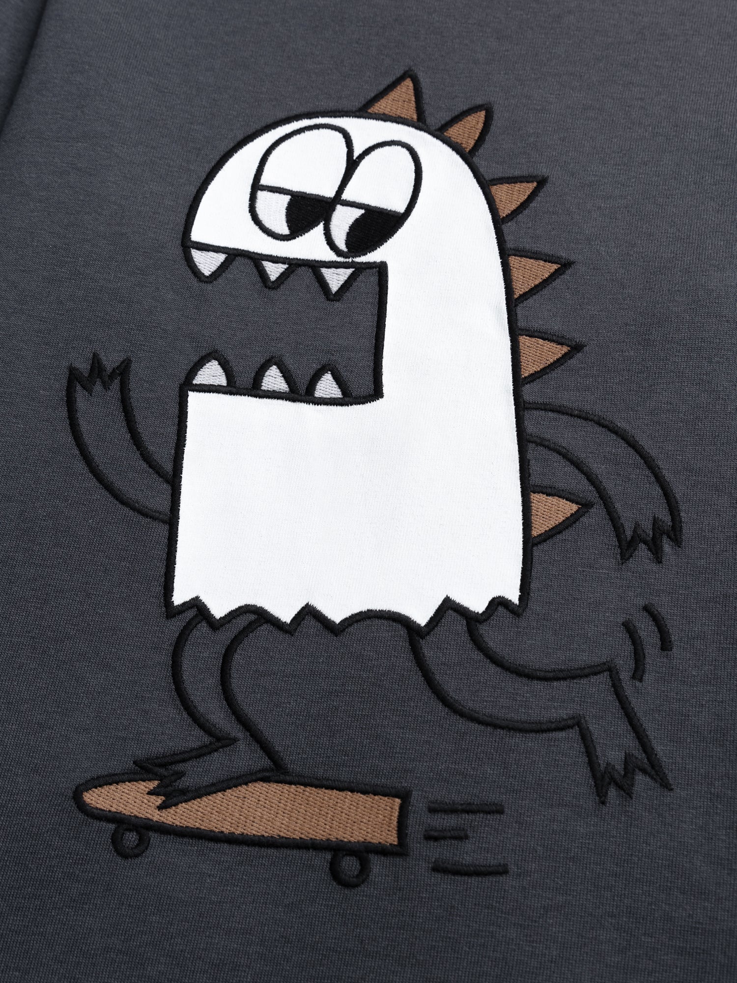 T-shirt spessa antracite con animazione di fantasma - Image 3
