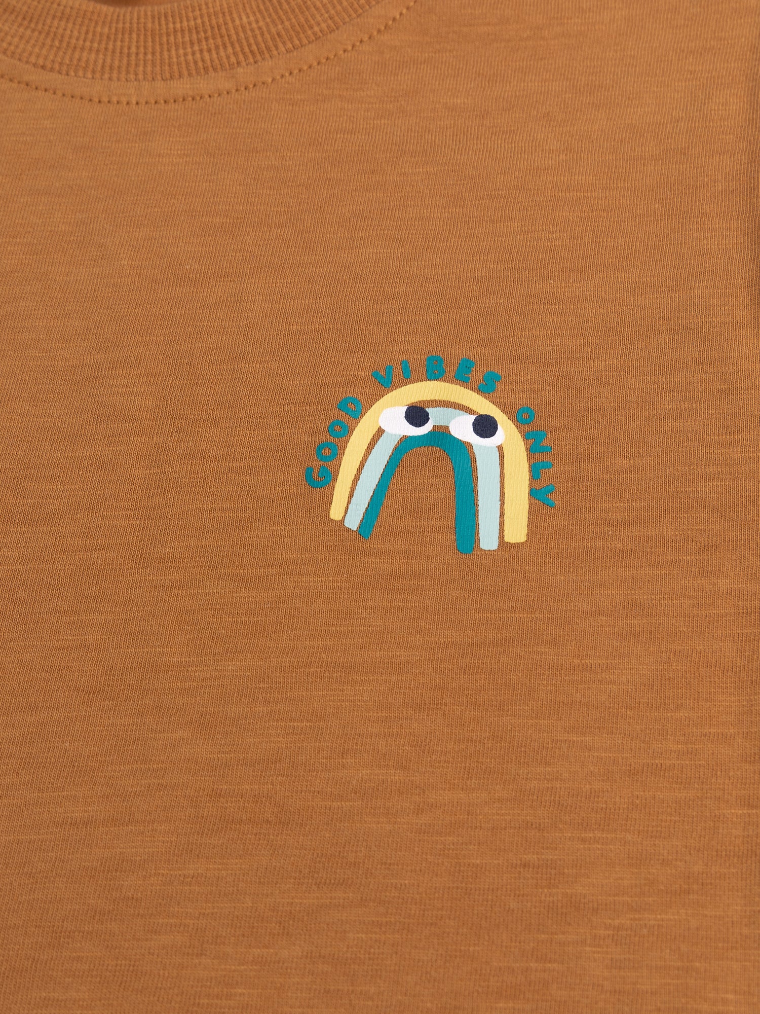 T-shirt Marrone con Dettaglio Fantasia - Image 2
