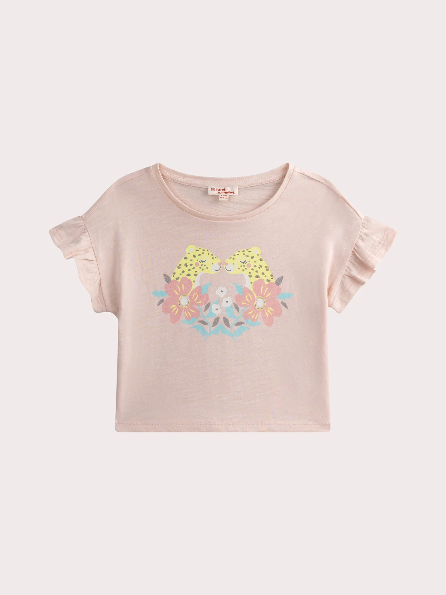 T-shirt Rosa a Maniche Corte con Animazione