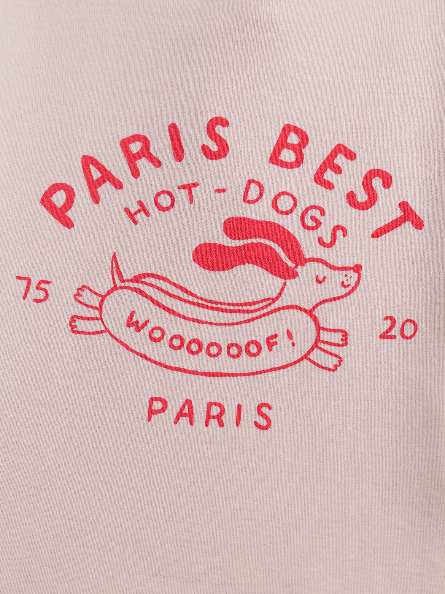 T-shirt rosa con motivo "Paris Hot-Dogs" per bebè femmina - Image 4