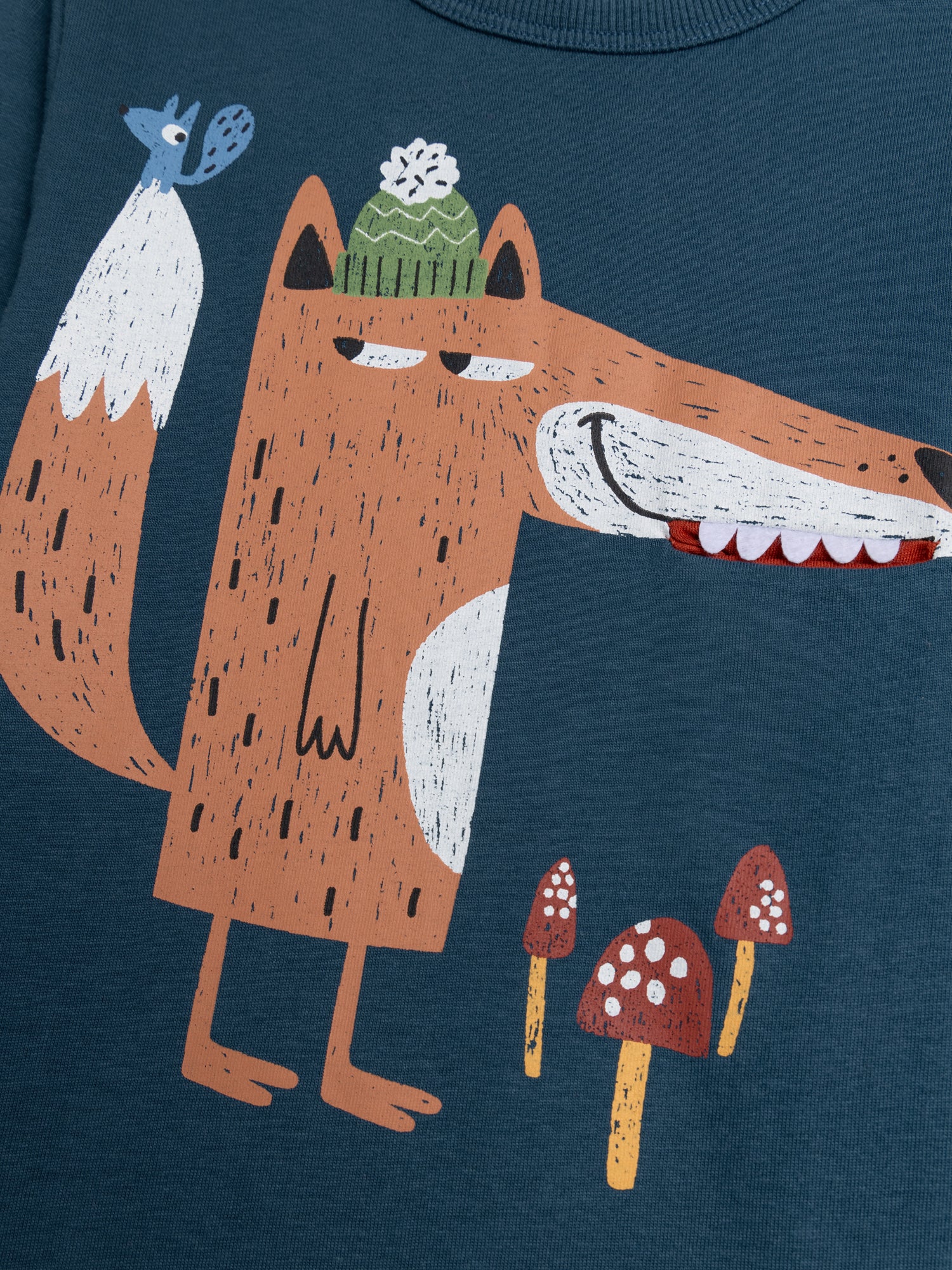 T-shirt spessa a maniche lunghe con stampa di volpe - Image 3