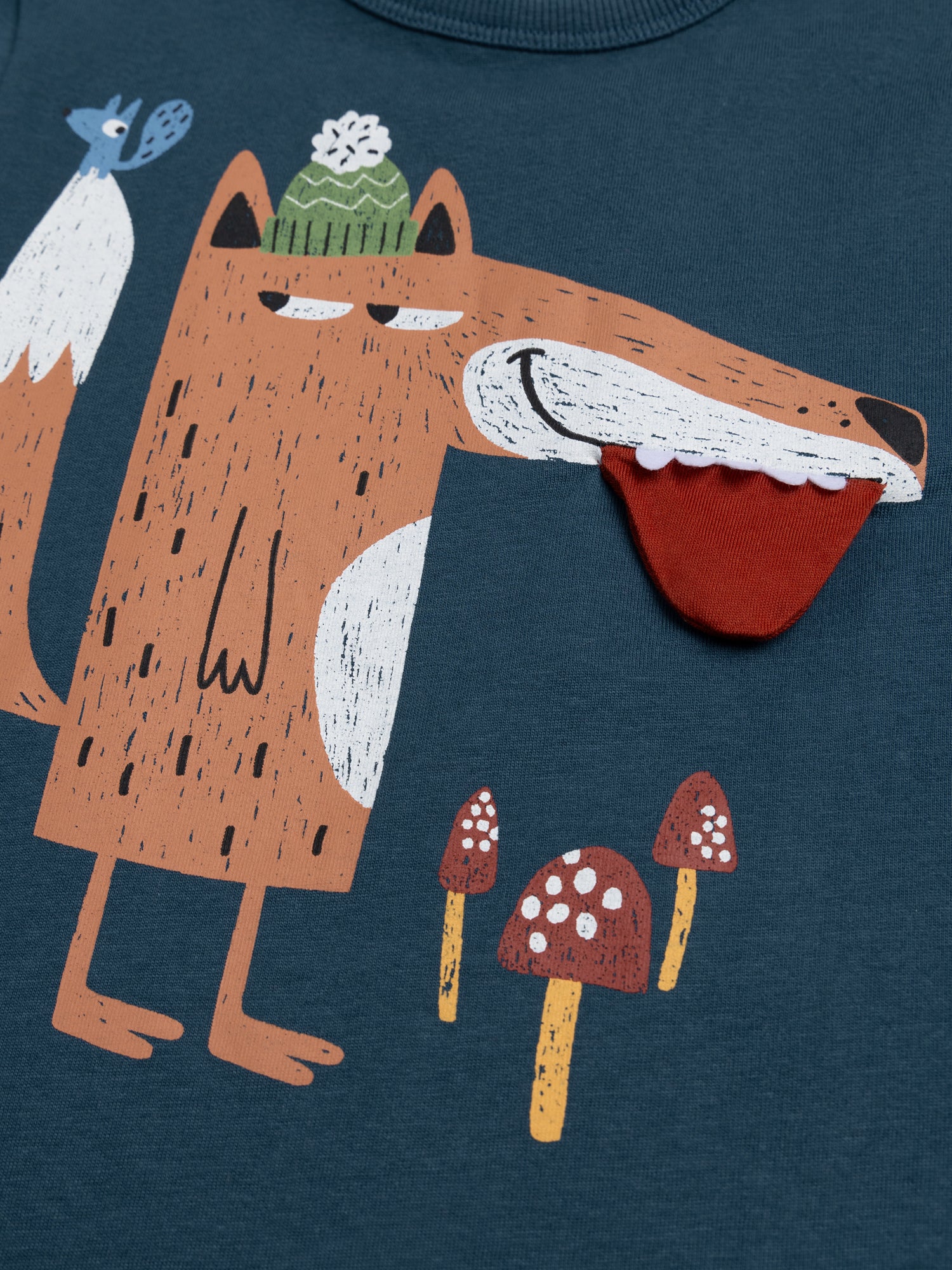 T-shirt spessa a maniche lunghe con stampa di volpe - Image 4