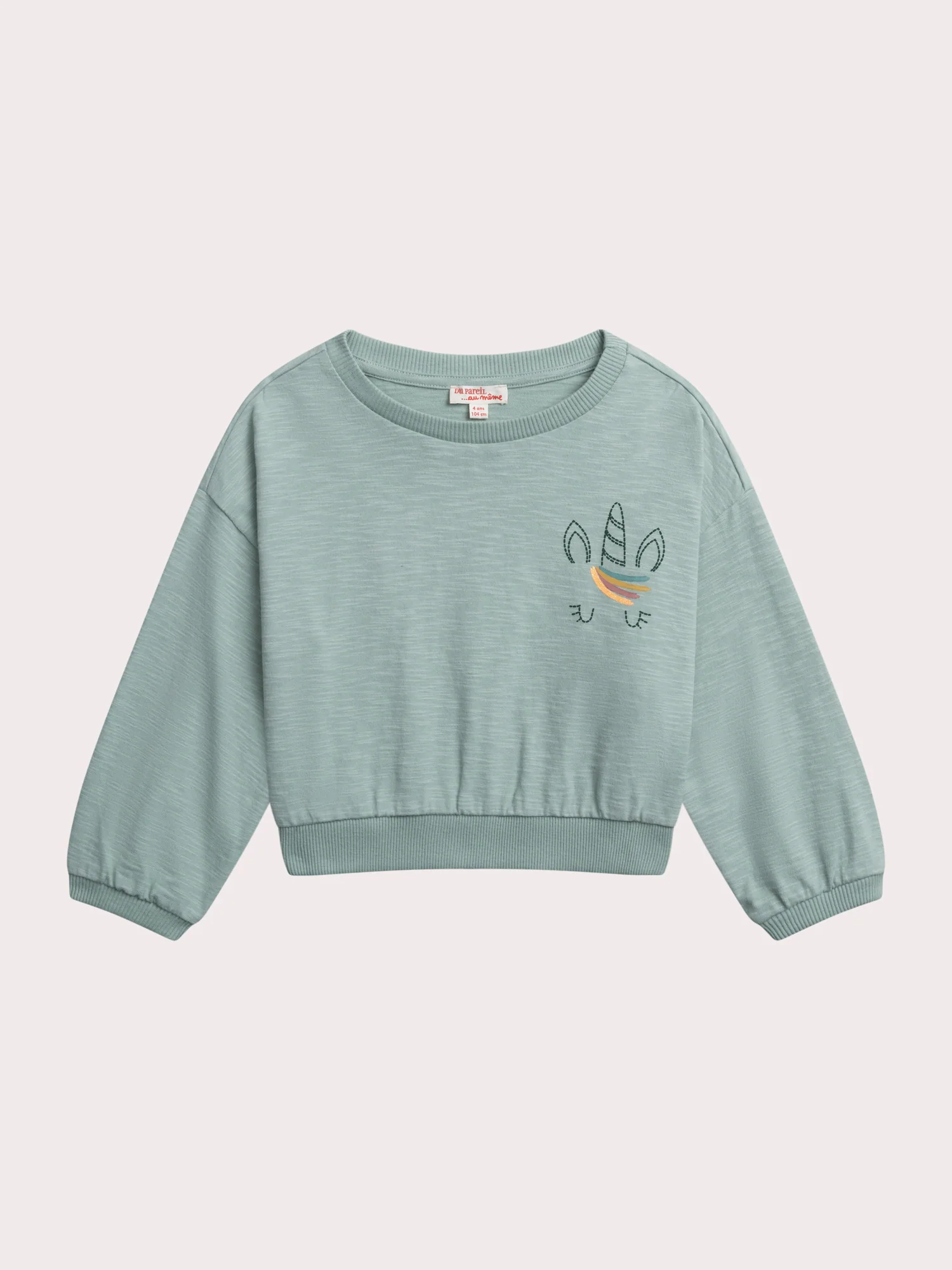 T-shirt spesso a maniche lunghe con animazione unicorno