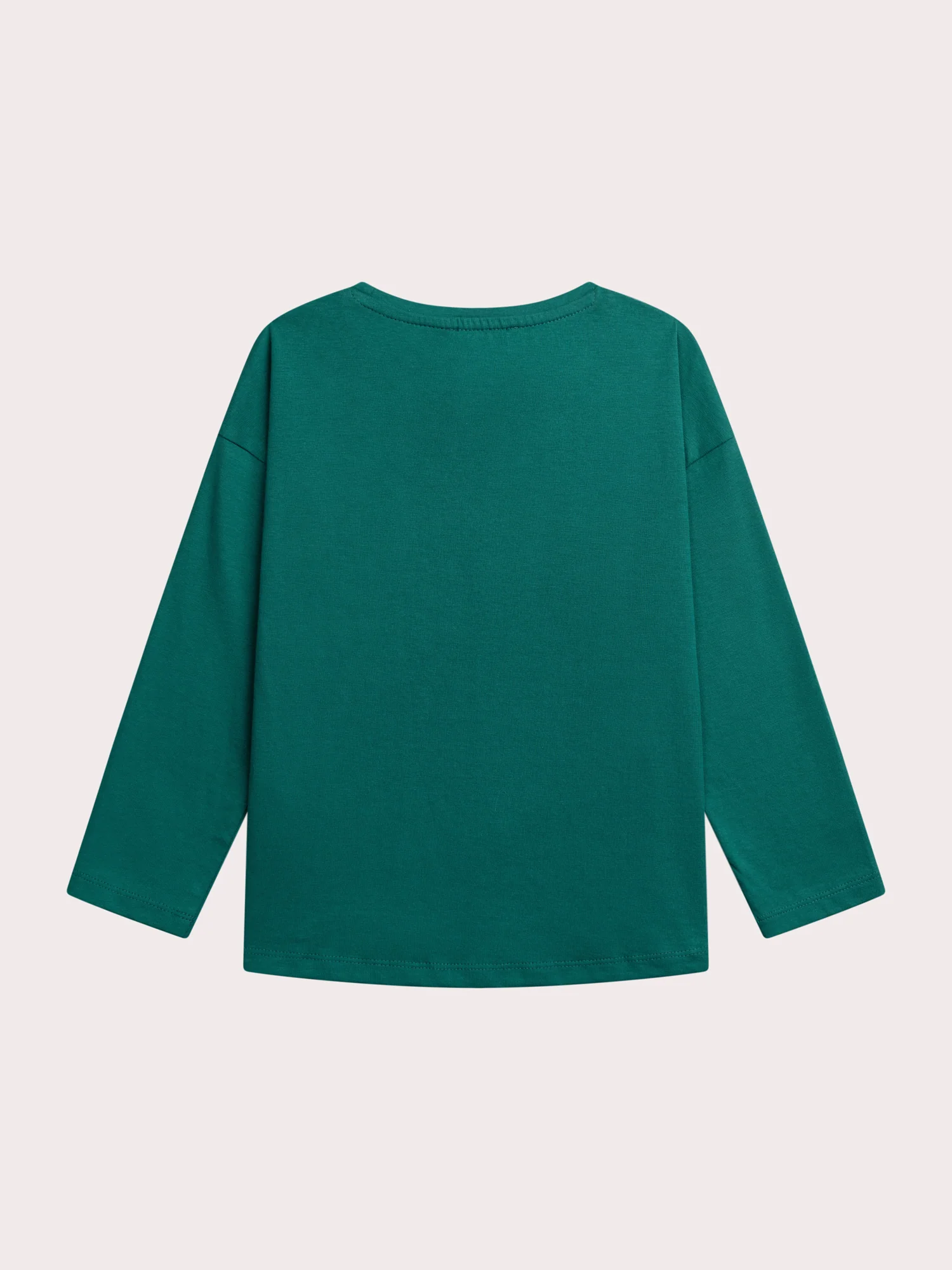 T-Shirt Verde a Maniche Lunghe con Animazione di Cerbiatto - Image 4